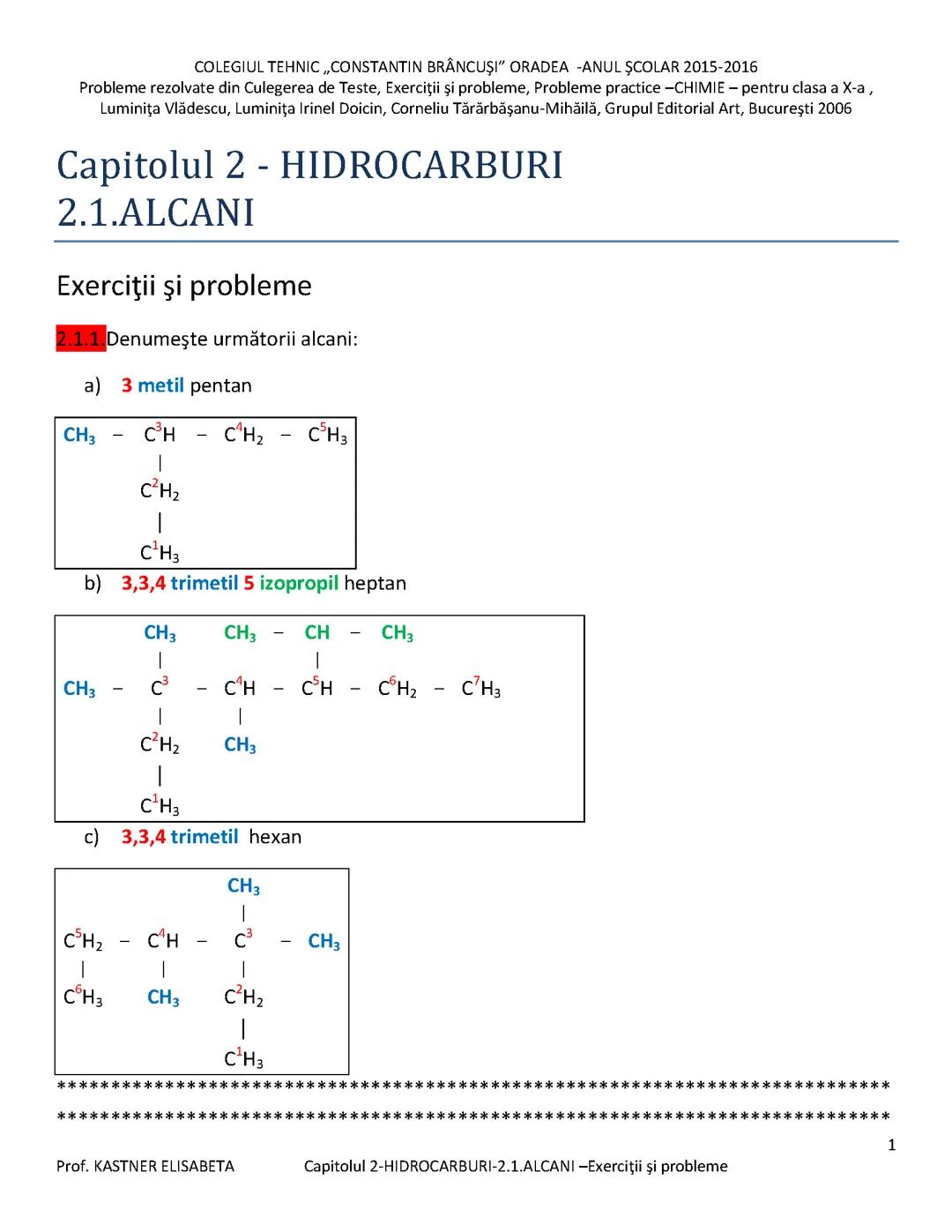 Hidrocarburi - chimie