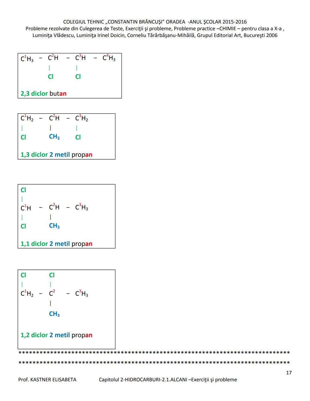# COLEGIUL TEHNIC ,,CONSTANTIN BRĂNCUŞI” ORADEA - ANUL ŞCOLAR 2015-2016
Probleme rezolvate din Culegerea de Teste, Exerciții și probleme, P