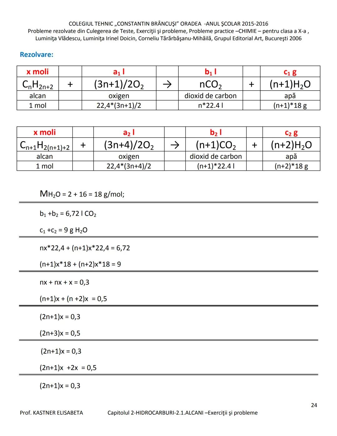 # COLEGIUL TEHNIC ,,CONSTANTIN BRĂNCUŞI” ORADEA - ANUL ŞCOLAR 2015-2016
Probleme rezolvate din Culegerea de Teste, Exerciții și probleme, P