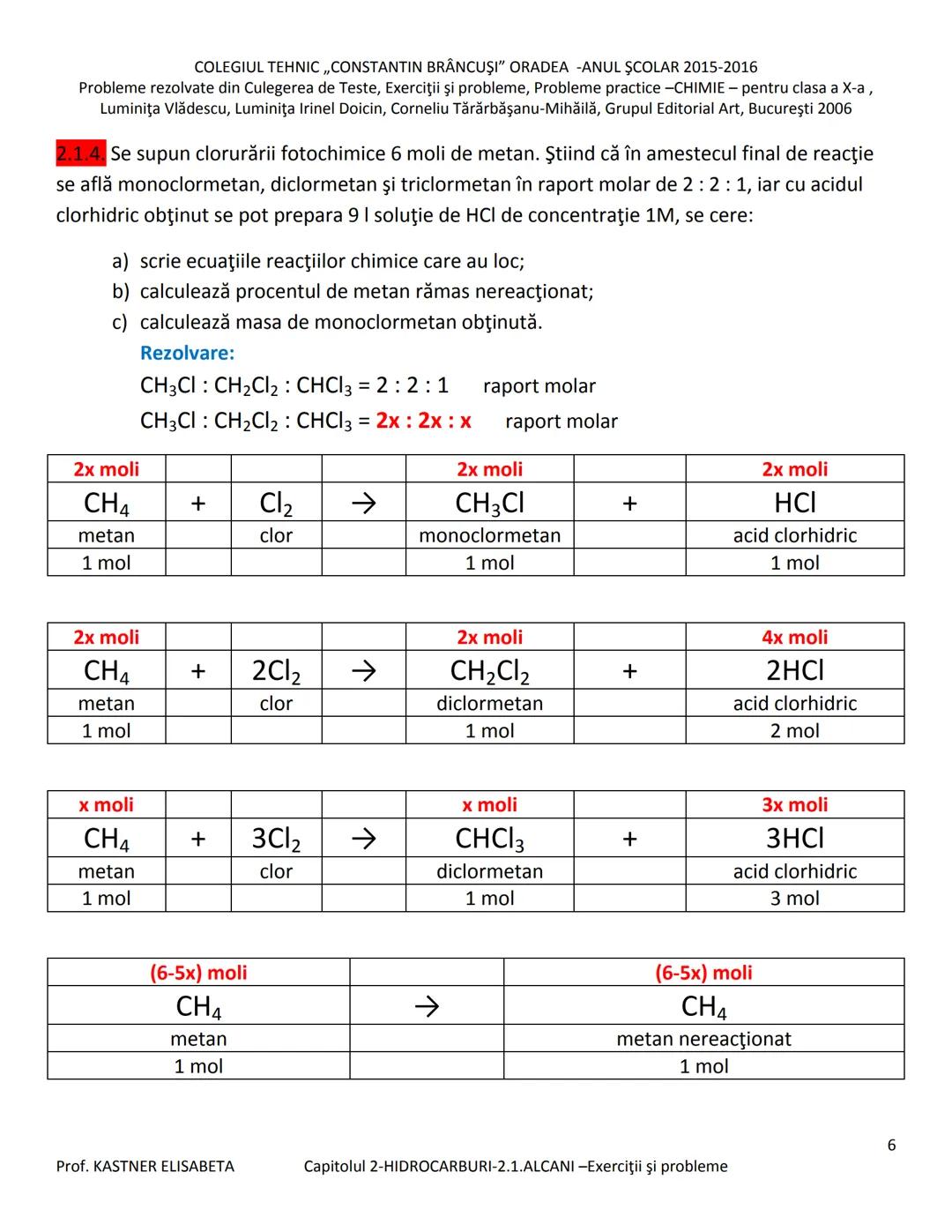 # COLEGIUL TEHNIC ,,CONSTANTIN BRĂNCUŞI” ORADEA - ANUL ŞCOLAR 2015-2016
Probleme rezolvate din Culegerea de Teste, Exerciții și probleme, P