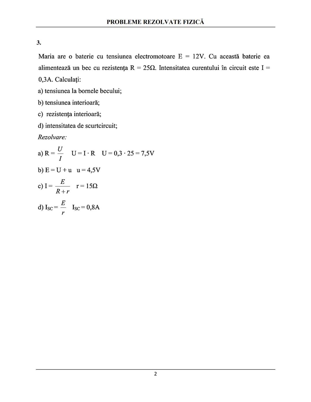 --- OCR Start ---
PROBLEME REZOLVATE FIZICĂ
PROBLEME REZOLVATE FIZICĂ
ELECTRICITATE
PROF. GLAVAN RODICA
1.
Un adaptor cu rezistența internă