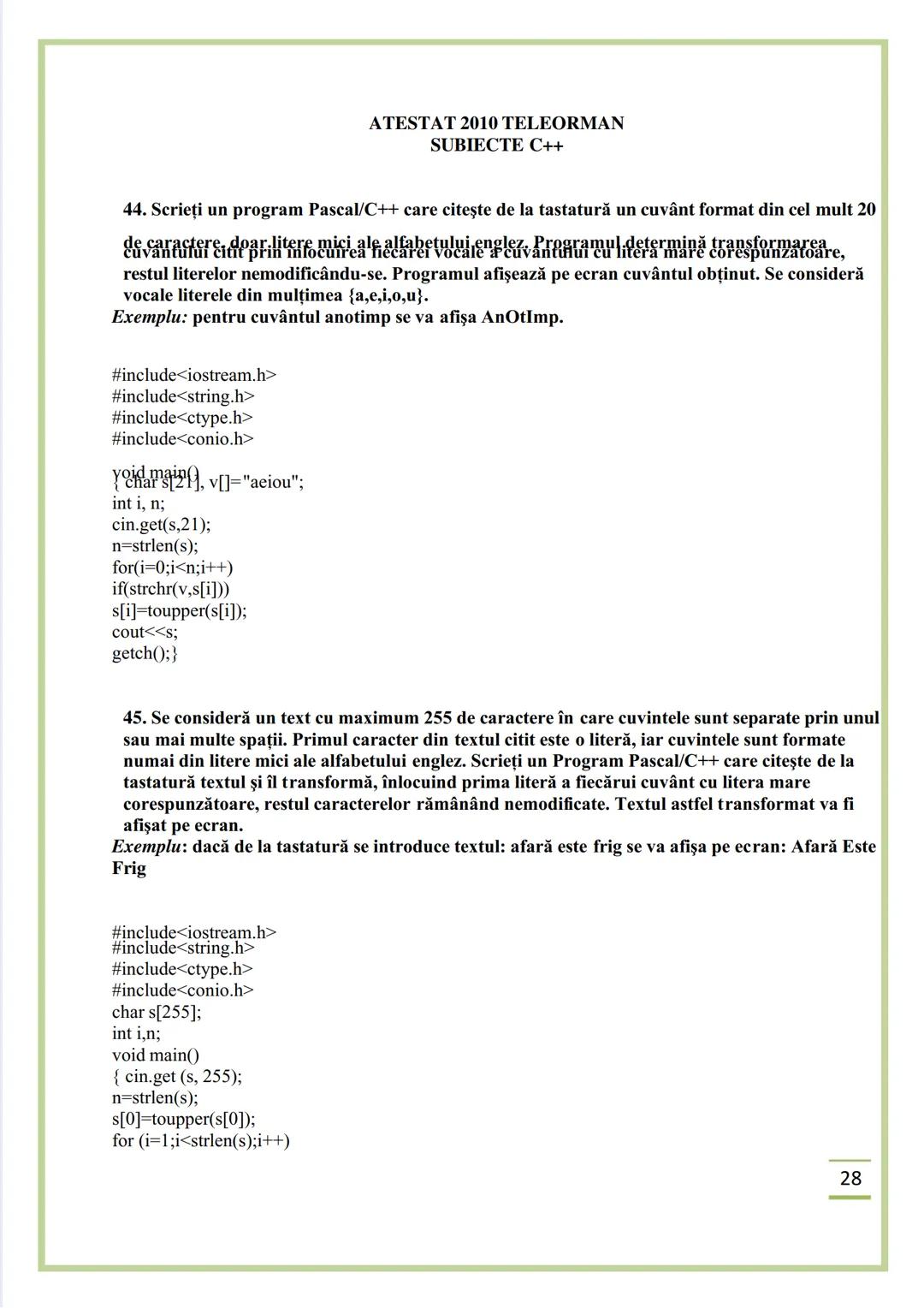 NECIU ILEANA
CULEGERE DE PROBLEME
REZOLVATE C/C++
ISBN 978-606-577-575-6
Editura Sfântul Ierarh Nicolae
2011 Recomandare
Cartea cu titlu