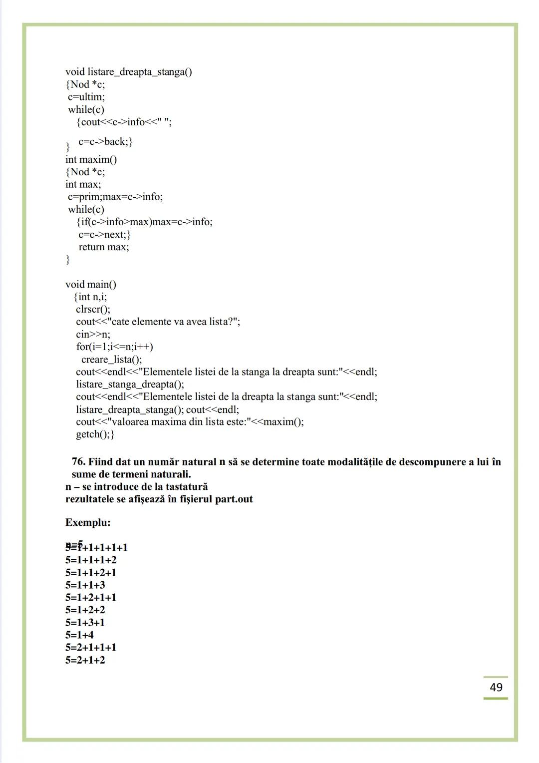 NECIU ILEANA
CULEGERE DE PROBLEME
REZOLVATE C/C++
ISBN 978-606-577-575-6
Editura Sfântul Ierarh Nicolae
2011 Recomandare
Cartea cu titlu