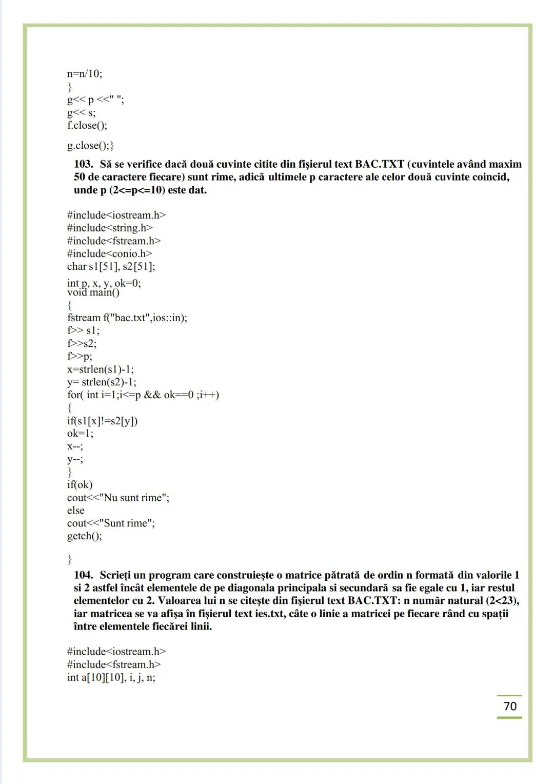 NECIU ILEANA
CULEGERE DE PROBLEME
REZOLVATE C/C++
ISBN 978-606-577-575-6
Editura Sfântul Ierarh Nicolae
2011 Recomandare
Cartea cu titlu