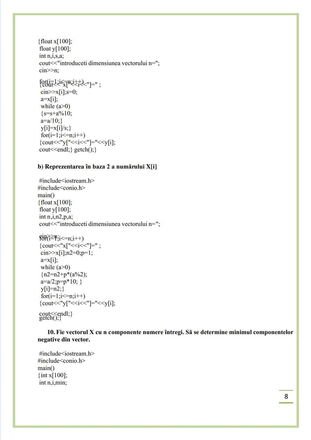 NECIU ILEANA
CULEGERE DE PROBLEME
REZOLVATE C/C++
ISBN 978-606-577-575-6
Editura Sfântul Ierarh Nicolae
2011 Recomandare
Cartea cu titlu