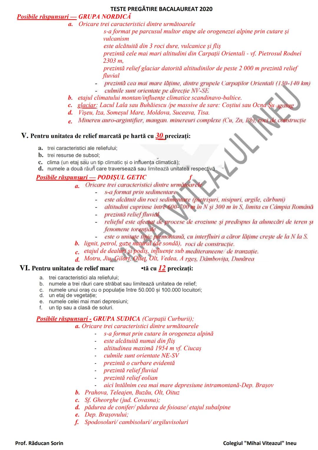 # TESTE PREGĂTIRE BACALAUREAT 2020
# Propuneri pentru Subiectul III Subpunctul C
## CU REZOLVĂRI
ROMANIA - Trepte şi unități
subunităţi d