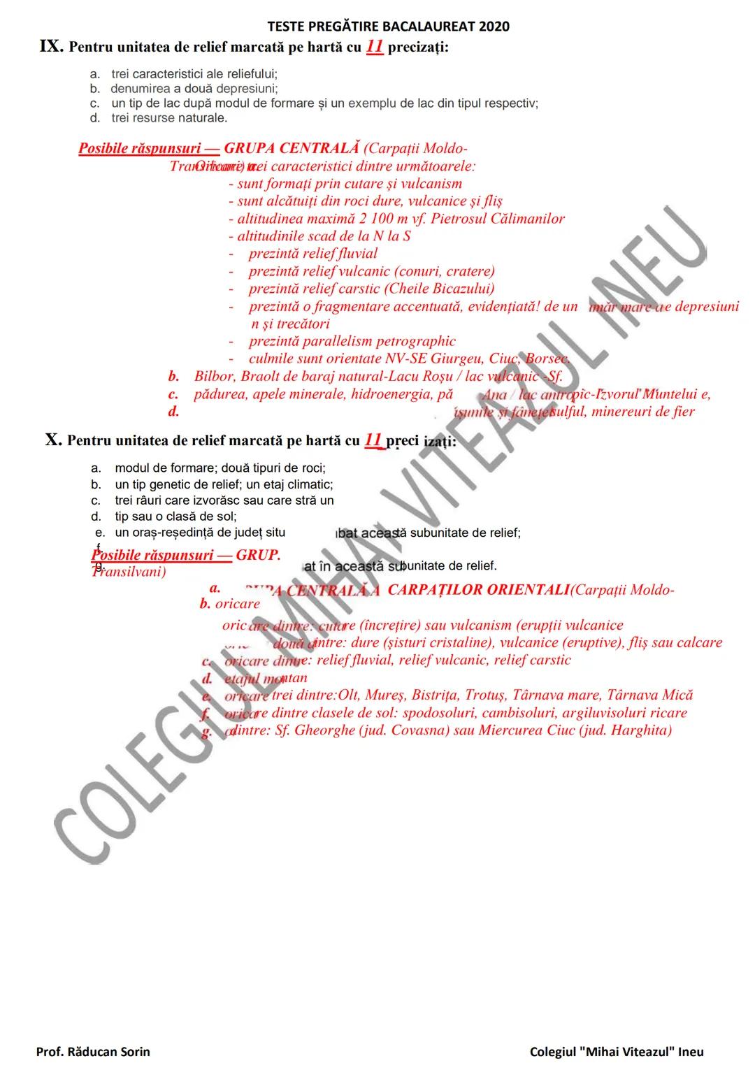 # TESTE PREGĂTIRE BACALAUREAT 2020
# Propuneri pentru Subiectul III Subpunctul C
## CU REZOLVĂRI
ROMANIA - Trepte şi unități
subunităţi d