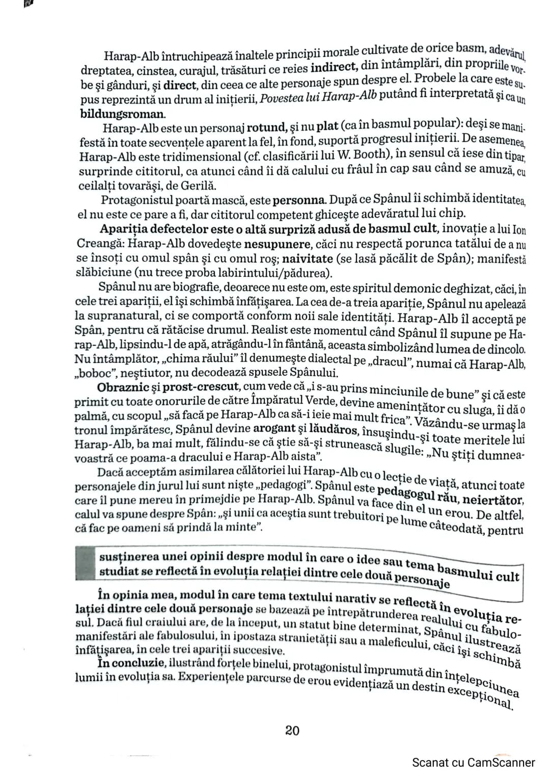 # GENUL EPIC
# BASMUL CULT
Povestea lui Harap-Alb, lon Creangă
Posibile teme de reflecție:
- Tema şi viziunea despre lume;
- Particularit
