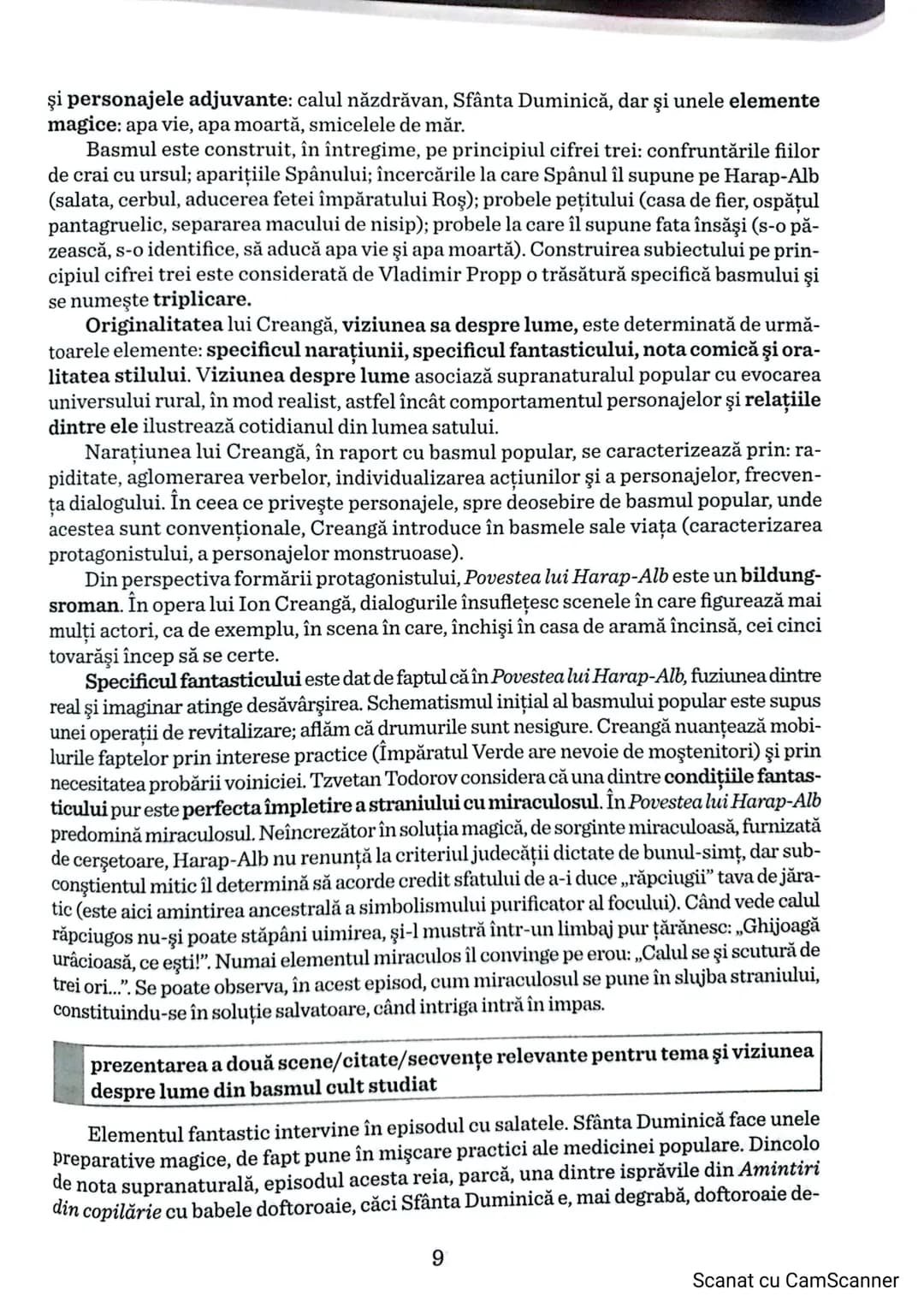 # GENUL EPIC
# BASMUL CULT
Povestea lui Harap-Alb, lon Creangă
Posibile teme de reflecție:
- Tema şi viziunea despre lume;
- Particularit