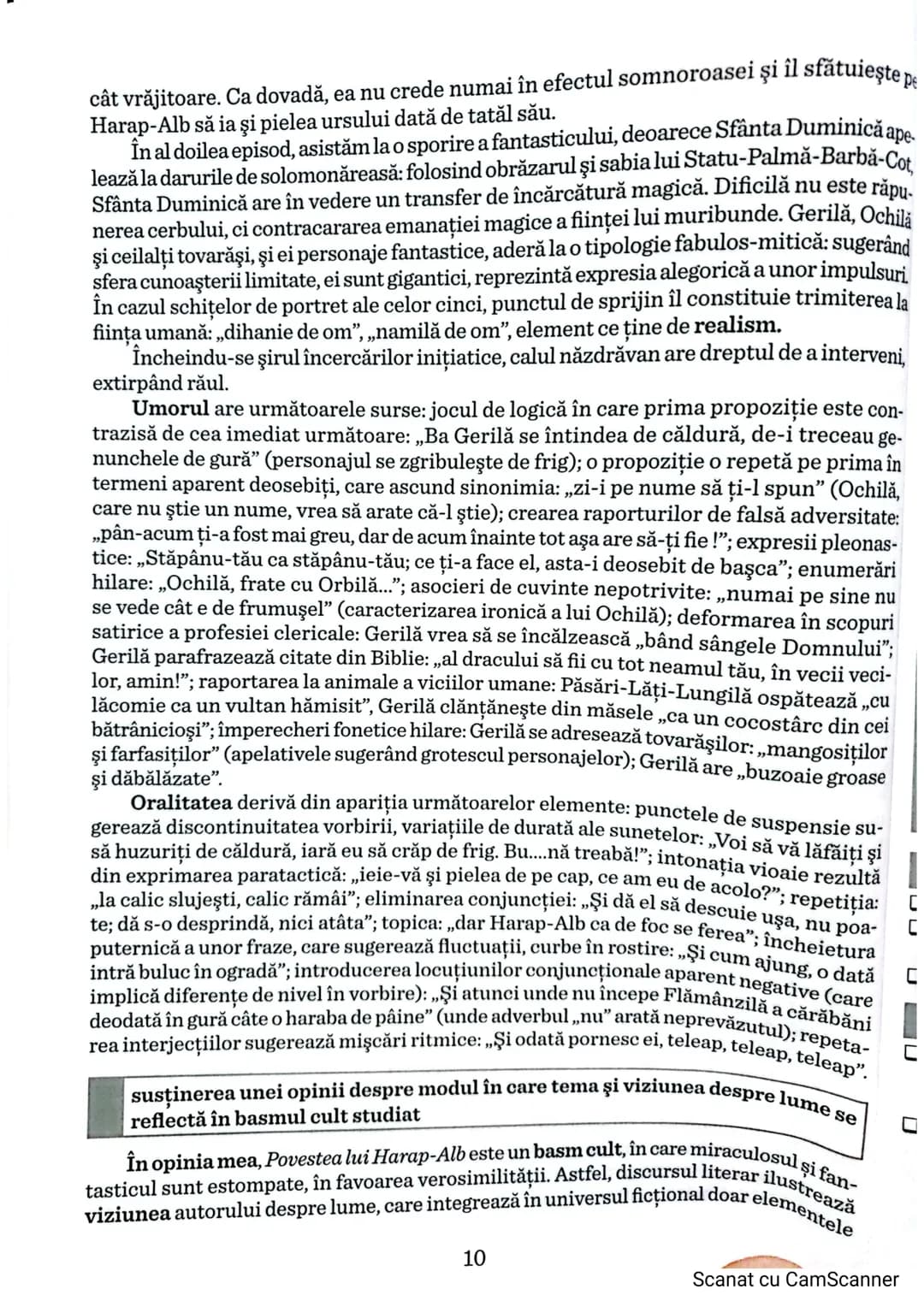 # GENUL EPIC
# BASMUL CULT
Povestea lui Harap-Alb, lon Creangă
Posibile teme de reflecție:
- Tema şi viziunea despre lume;
- Particularit