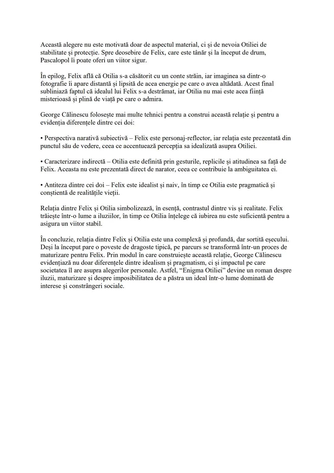 # Enigma Otiliei - relația dintre două personaje
În romanul "Enigma Otiliei", George Călinescu prezintă o poveste de dragoste atipică,
plas
