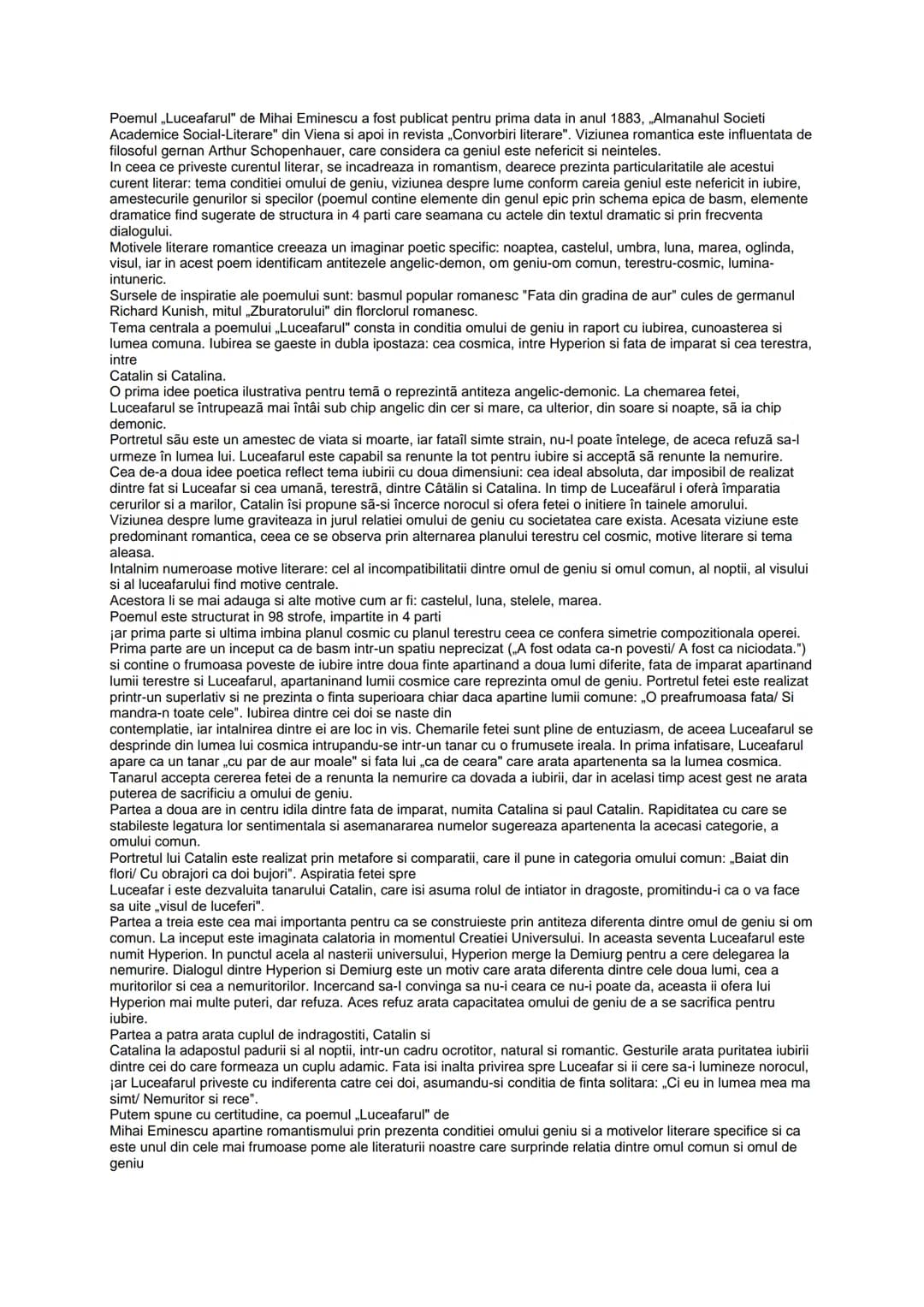 Poemul „Luceafarul" de Mihai Eminescu a fost publicat pentru prima data in anul 1883, Almanahul Societi
Academice Social-Literare" din Viena