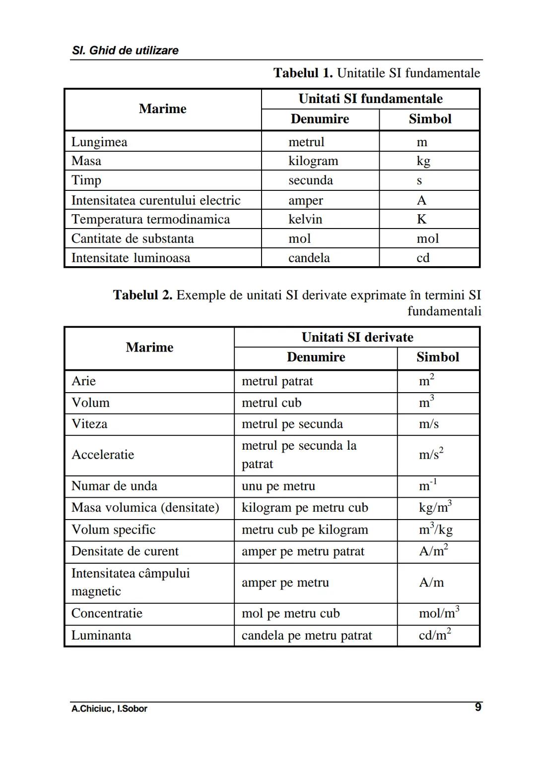 # 1. Unitati si prefixe SI
Unitati si prefixe SI
Se numeste unitate de masura o marime particulara a unei marimi
fizice, definita si adopta