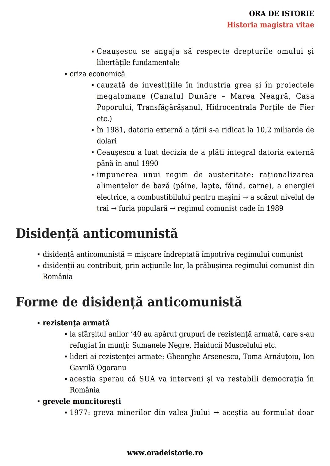 --- OCR Start ---
ORA DE ISTORIE
Historia magistra vitae
România postbelică. Stalinism,
național-comunism și disidență
anticomunistă. Constr