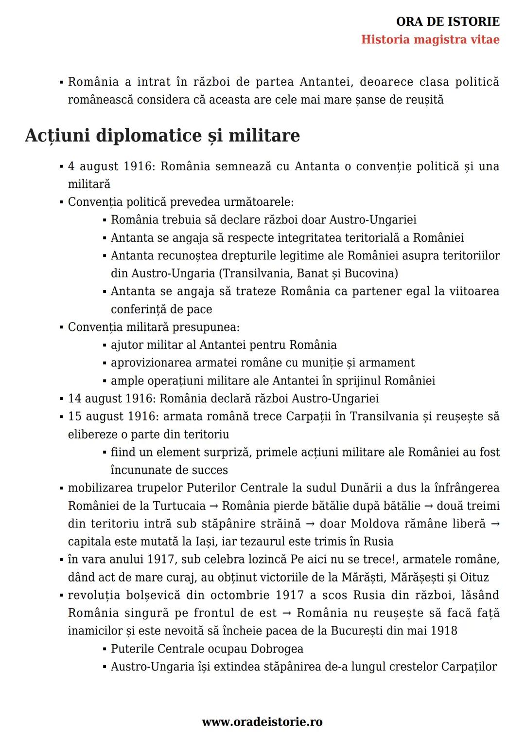 # ORA DE ISTORIE
Historia magistra vitae
# România și concertul european: de
la "criza orientală” la marile alianțe
ale secolului XX
Schiţ