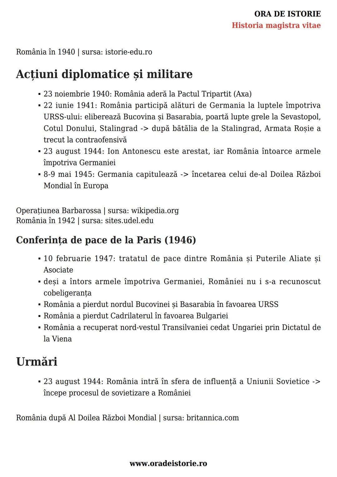 # ORA DE ISTORIE
Historia magistra vitae
# România și concertul european: de
la "criza orientală” la marile alianțe
ale secolului XX
Schiţ
