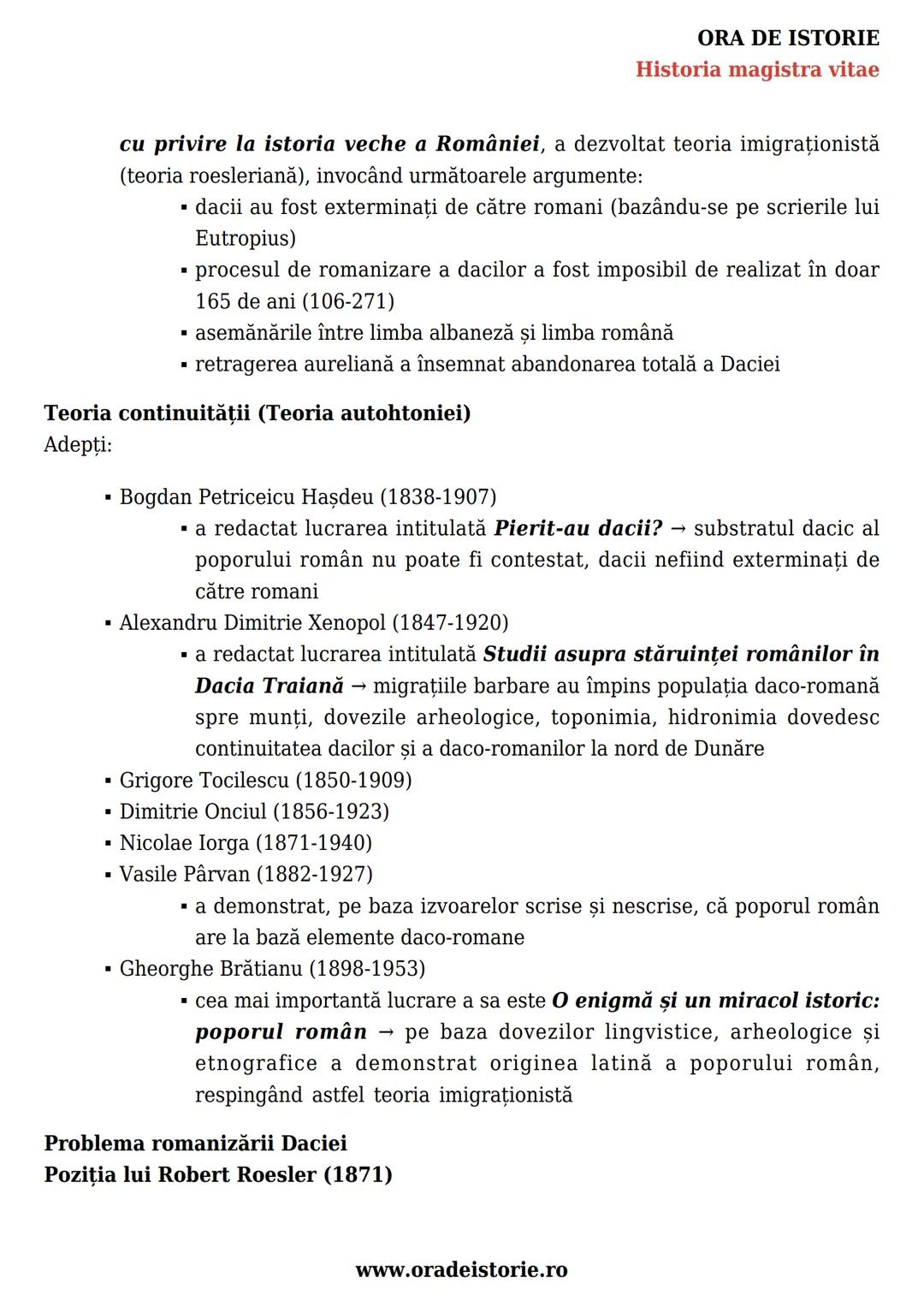 # ORA DE ISTORIE
Historia magistra vitae
# Romanitatea românilor în viziunea
istoricilor
Schiţa lecției
1. Cine au fost geto-dacii?
2.