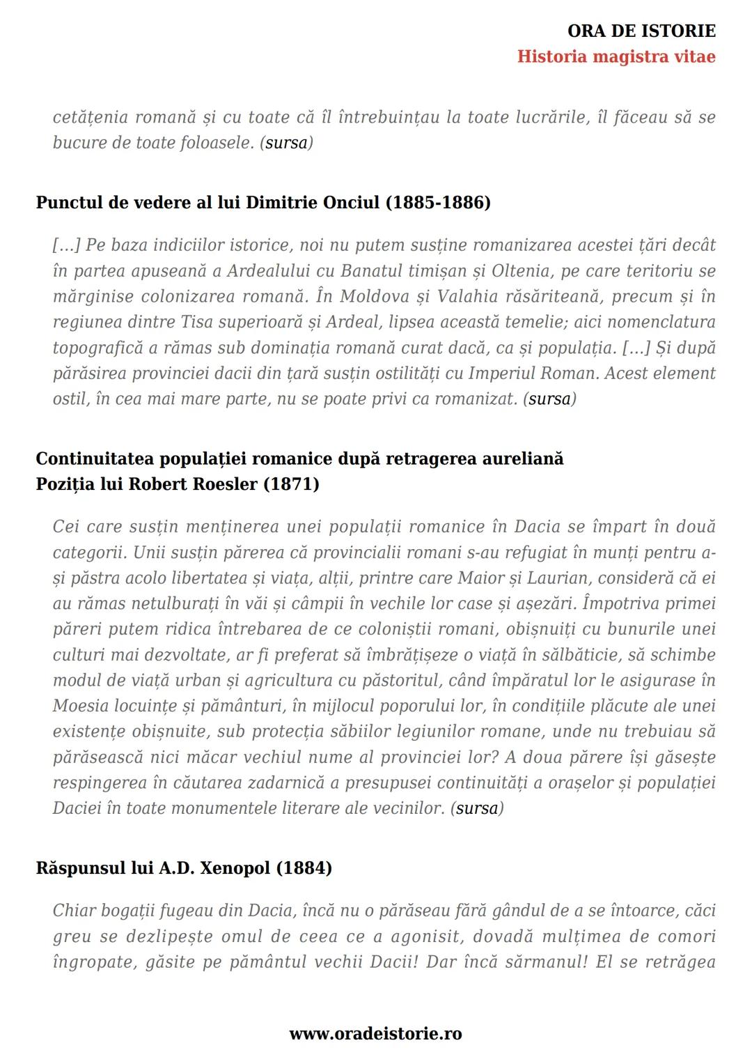 # ORA DE ISTORIE
Historia magistra vitae
# Romanitatea românilor în viziunea
istoricilor
Schiţa lecției
1. Cine au fost geto-dacii?
2.