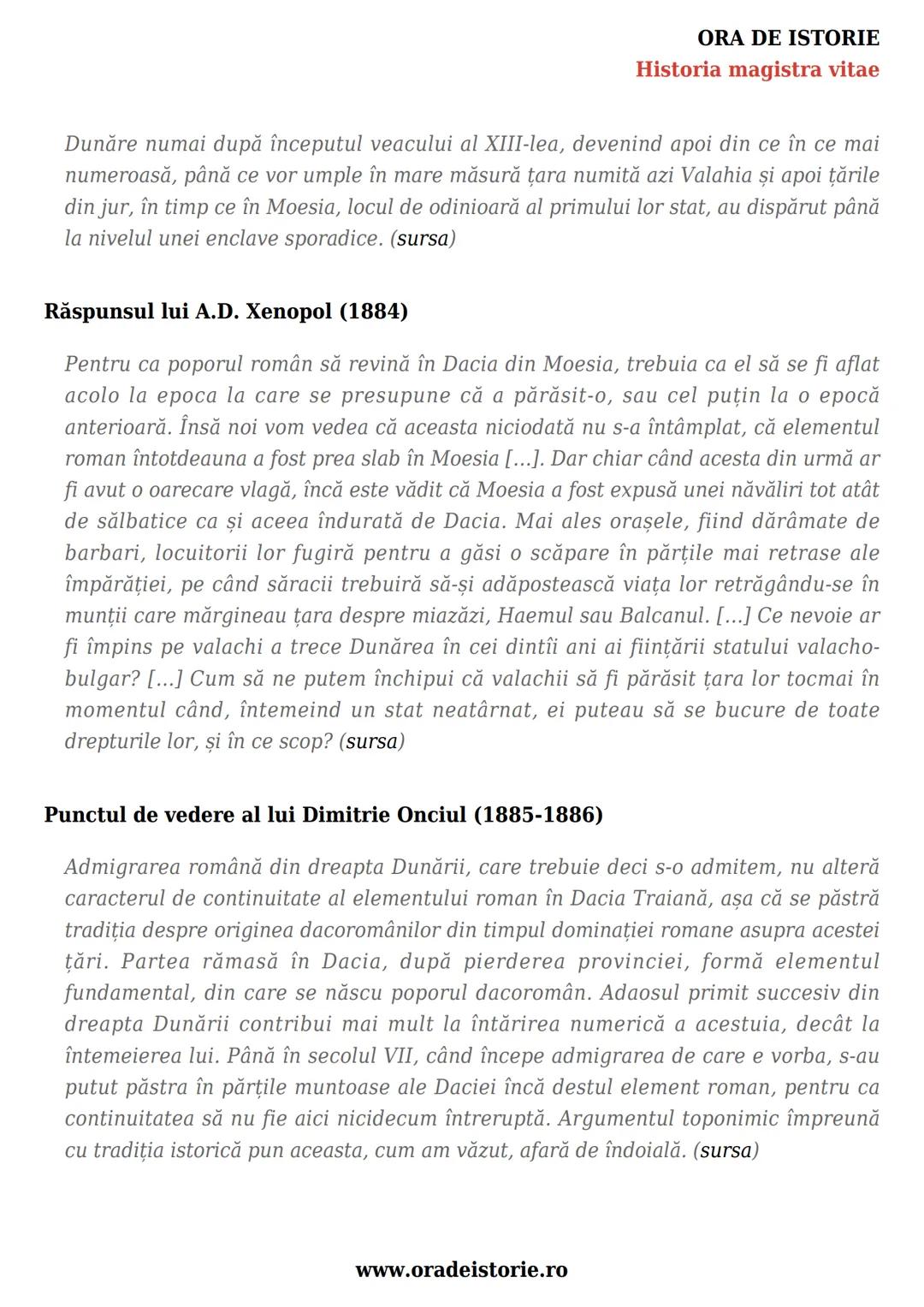 # ORA DE ISTORIE
Historia magistra vitae
# Romanitatea românilor în viziunea
istoricilor
Schiţa lecției
1. Cine au fost geto-dacii?
2.