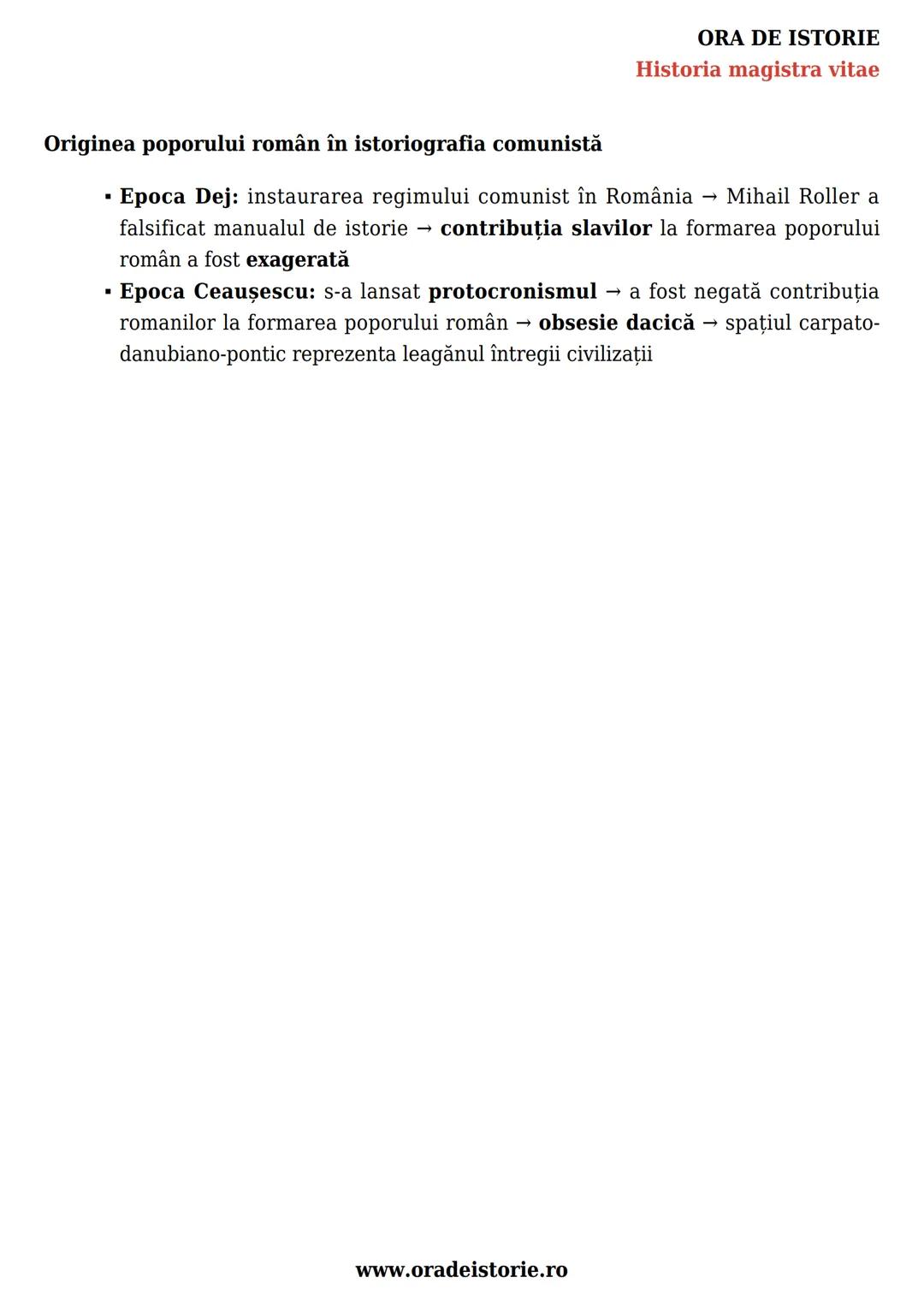 # ORA DE ISTORIE
Historia magistra vitae
# Romanitatea românilor în viziunea
istoricilor
Schiţa lecției
1. Cine au fost geto-dacii?
2.