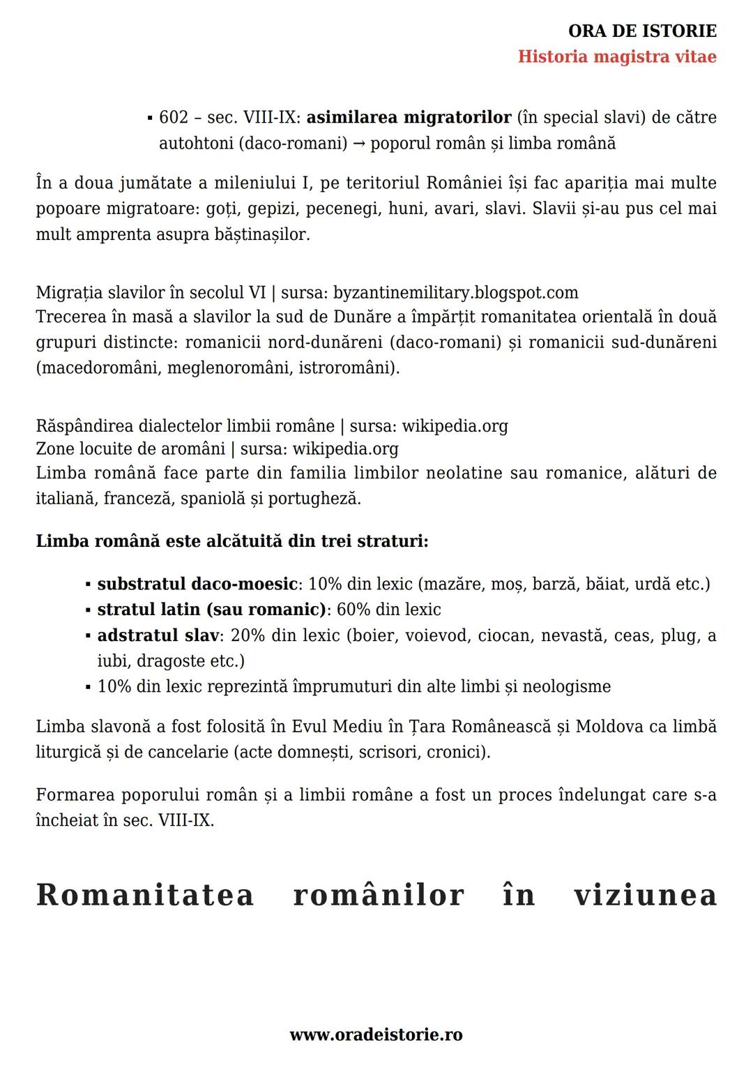 # ORA DE ISTORIE
Historia magistra vitae
# Romanitatea românilor în viziunea
istoricilor
Schiţa lecției
1. Cine au fost geto-dacii?
2.