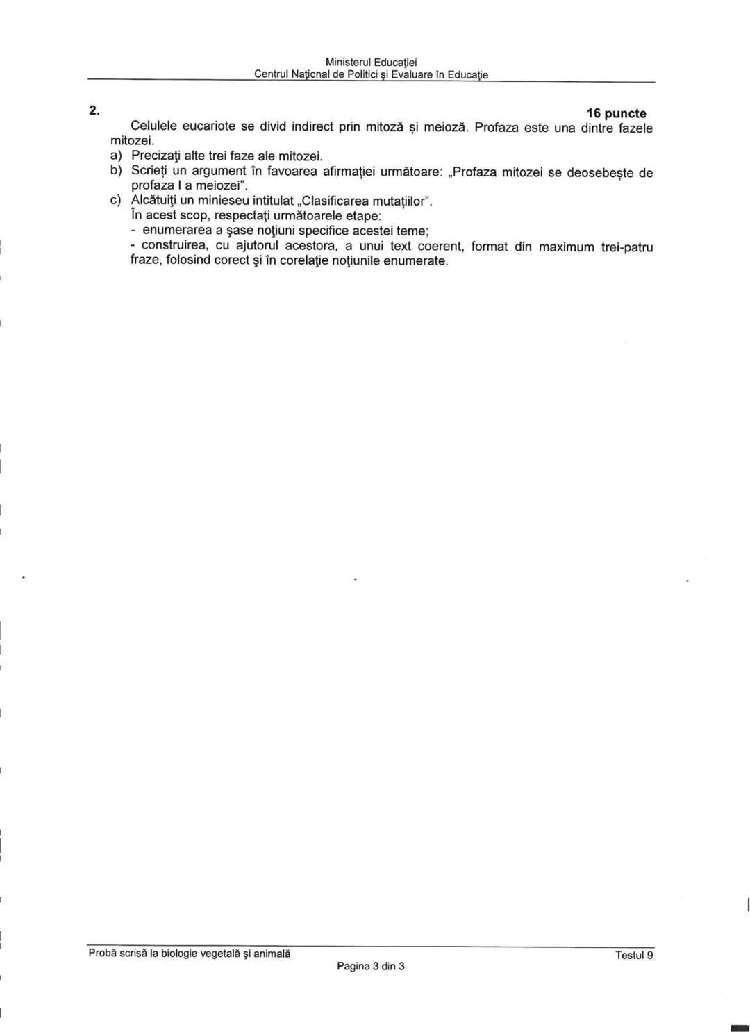 Ministerul Educaţiei
Centrul Naţional de Politici şi Evaluare în Educaţie
Examenul național de bacalaureat 2021
Proba E. d)
Biologie vegetal