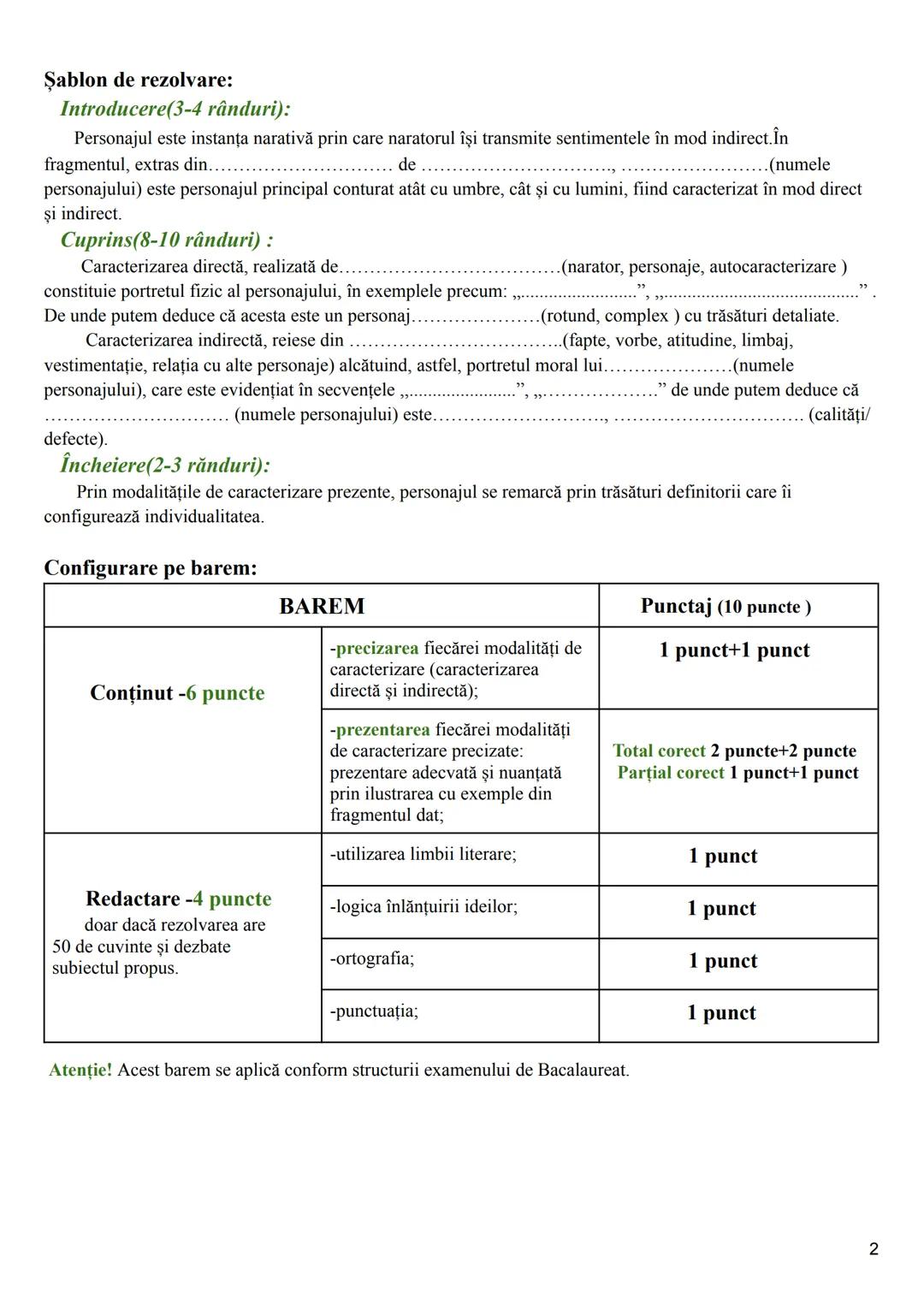 Subiectul 2
Lecţia 2:Două modalități de caracterizare
a personajului
Două modalități de caracterizarea a personajului
Definiție: Personaj