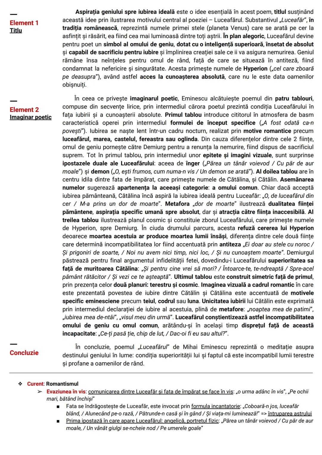 # Opere și curente
# Limba și literatura Română # Curente literare
1. Umanismul/Iluminismul
- importanţa progresului / a educaţiei
- impor