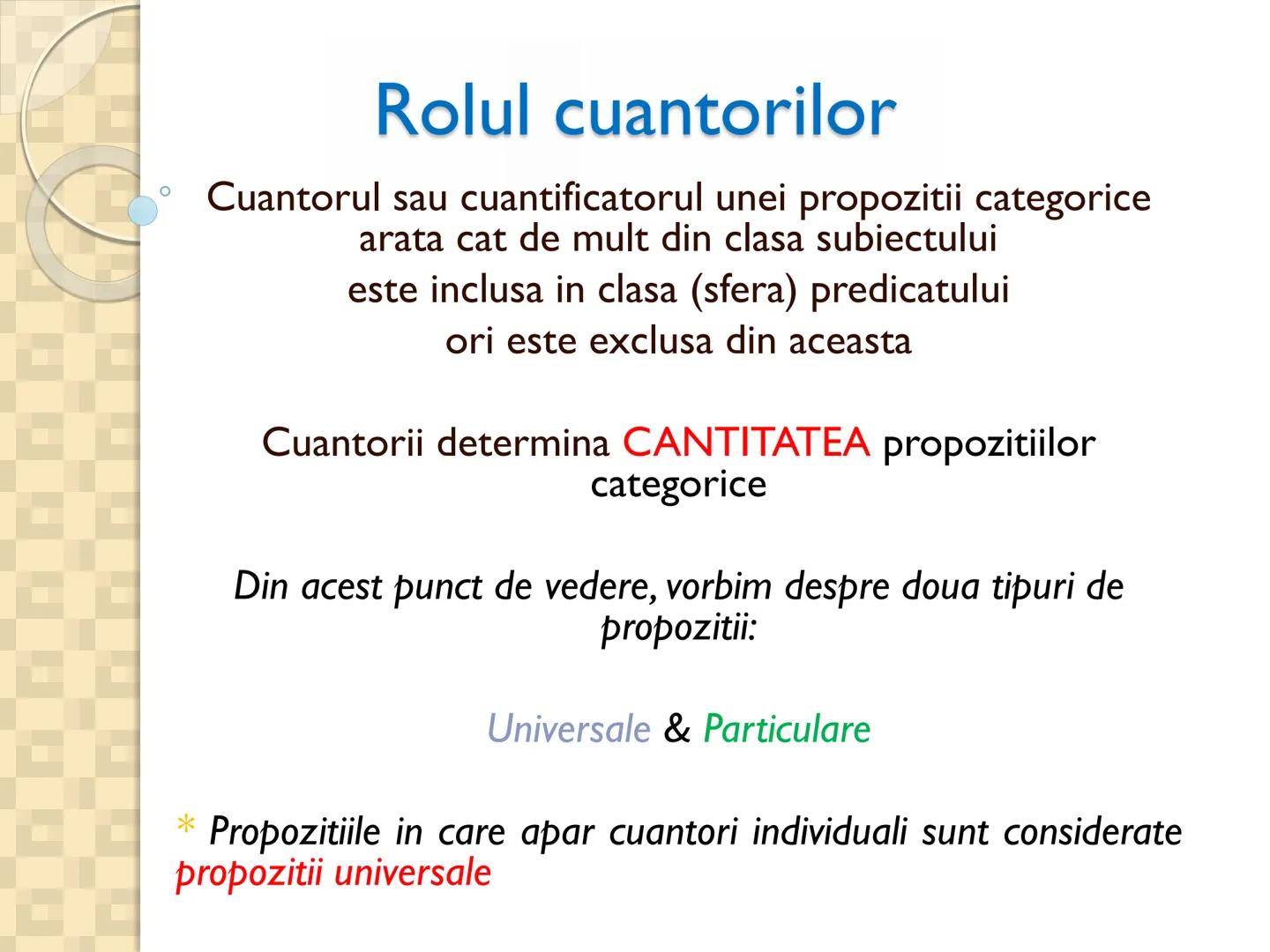 # PROPOZITIILE CATEGORICE
- Sunt cele mai simple propoziții logice
- Sunt propozitiile in care un termen se afirma (raport de
concordan