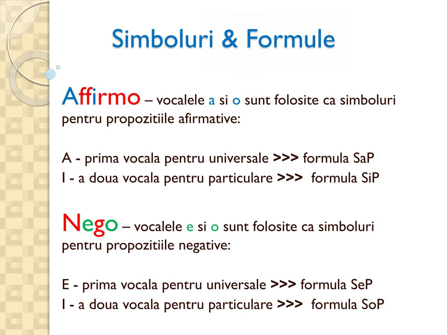 # PROPOZITIILE CATEGORICE
- Sunt cele mai simple propoziții logice
- Sunt propozitiile in care un termen se afirma (raport de
concordan
