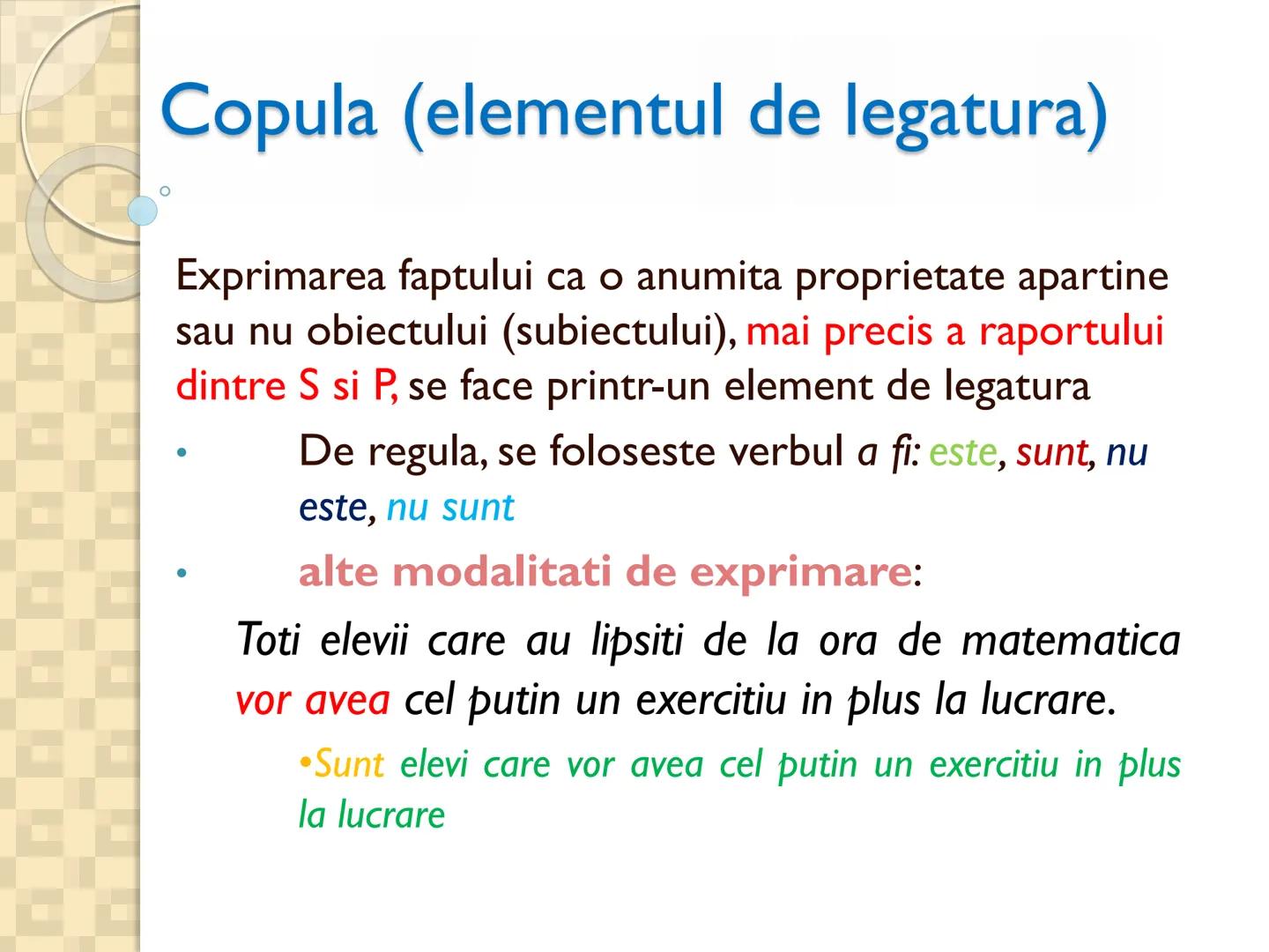 # PROPOZITIILE CATEGORICE
- Sunt cele mai simple propoziții logice
- Sunt propozitiile in care un termen se afirma (raport de
concordan
