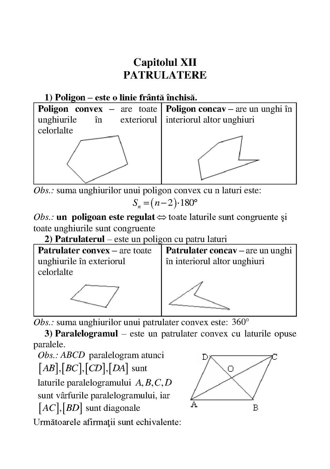 Tipuri de Patrulatere și Caracteristici
