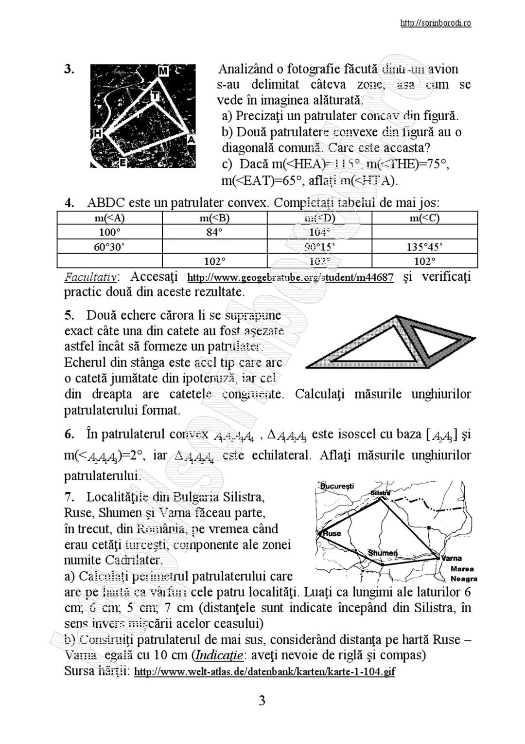# 1. Patrulater convex. Suma măsurilor unghiurilor
Cuvântul „patrulater" (,,patru laturi") ne face să ne gândim imediat
la o linie frântă î
