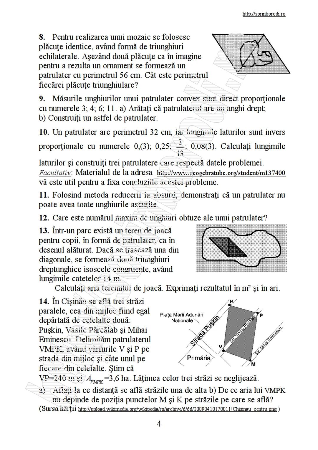 # 1. Patrulater convex. Suma măsurilor unghiurilor
Cuvântul „patrulater" (,,patru laturi") ne face să ne gândim imediat
la o linie frântă î