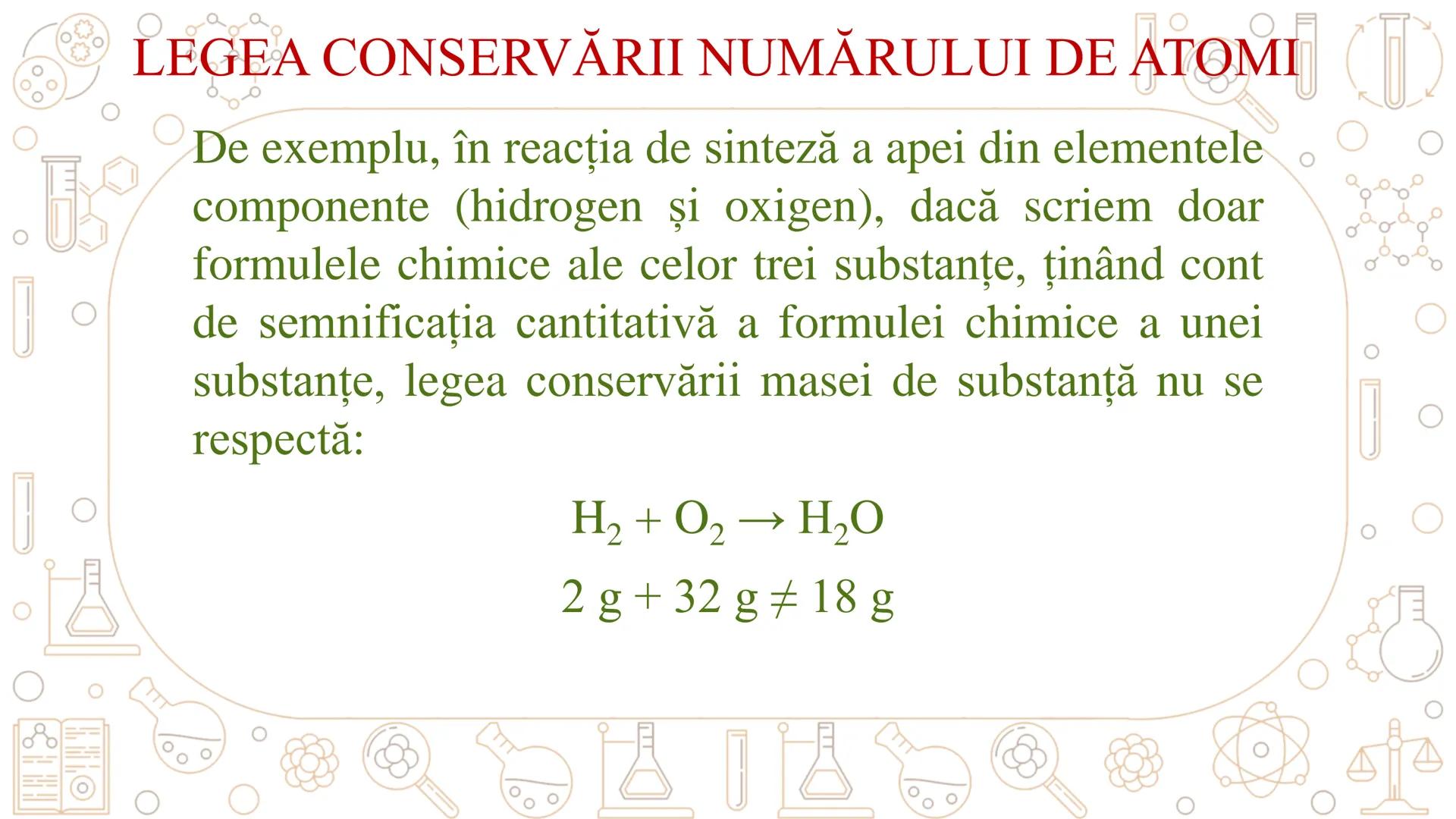 # REACȚII CHIMICE
ECUAȚIA REACȚIEI CHIMICE # REACȚIA CHIMICĂ
Fenomenul chimic prin care una sau mai multe
substanțe se transformă în alte