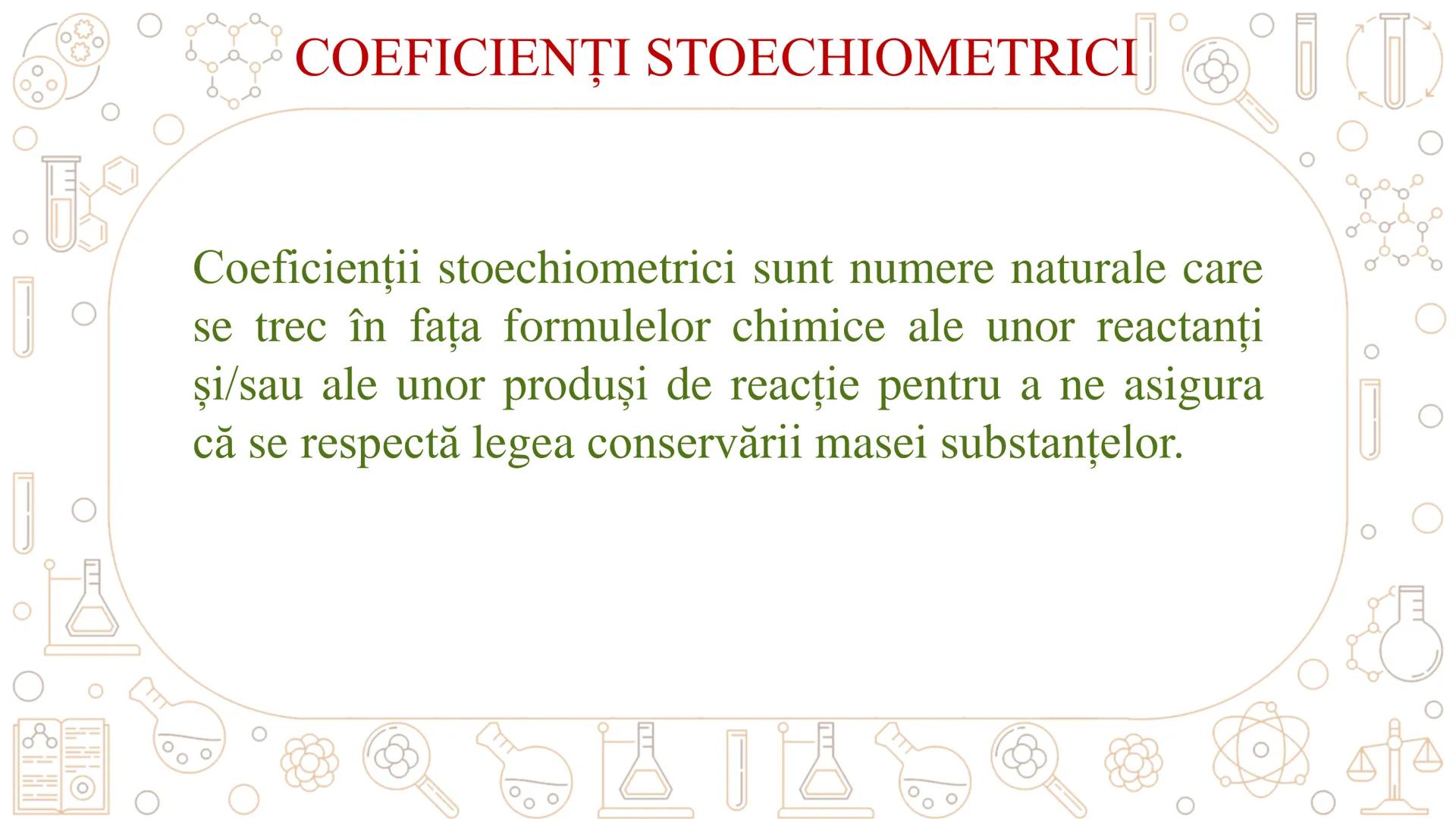 # REACȚII CHIMICE
ECUAȚIA REACȚIEI CHIMICE # REACȚIA CHIMICĂ
Fenomenul chimic prin care una sau mai multe
substanțe se transformă în alte