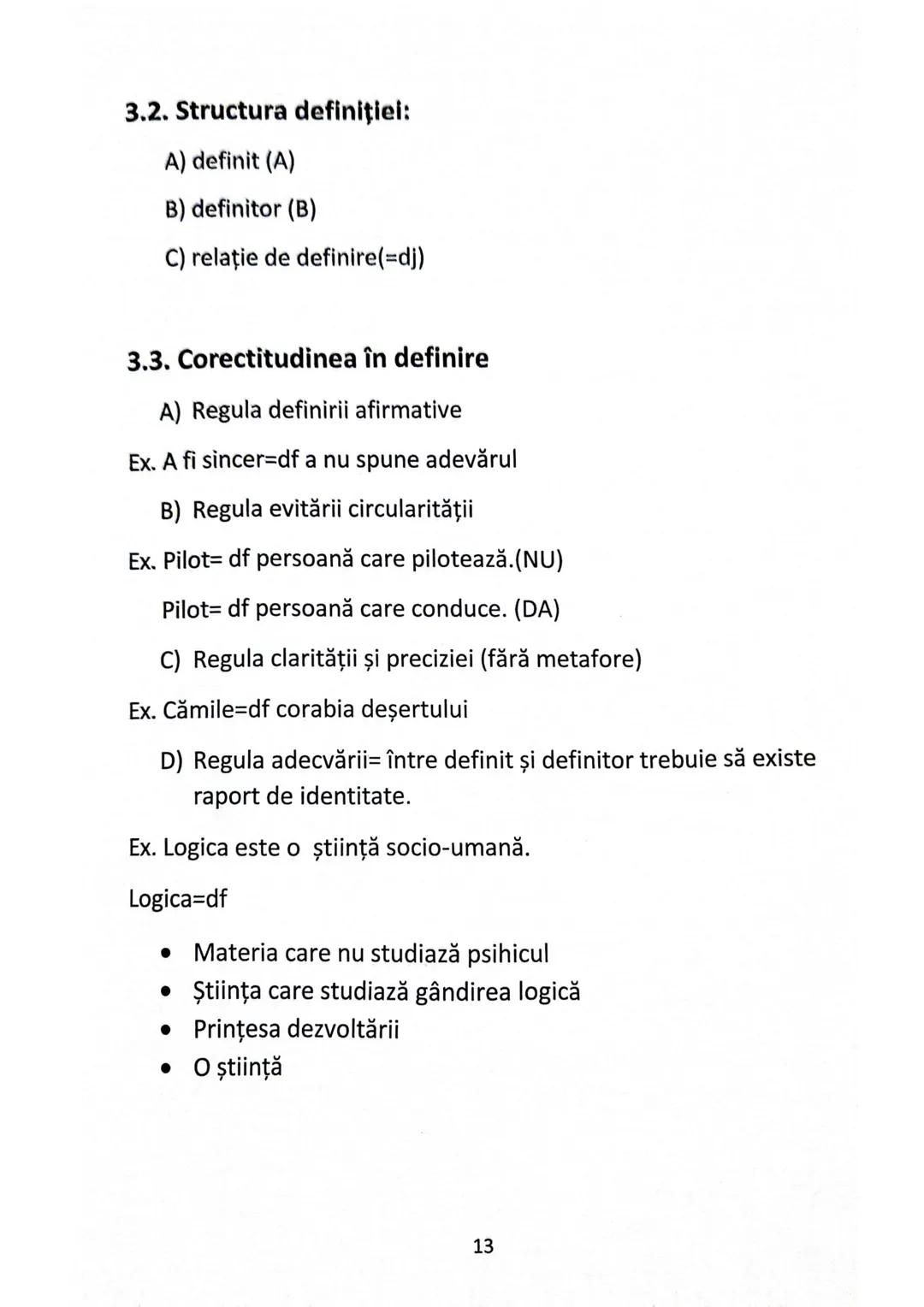 --- OCR Start ---
Logică și argumentare
1.1. Definiție: Logica este știința demonstrației, bazată pe
aplicabilitate, studiază formele şi leg