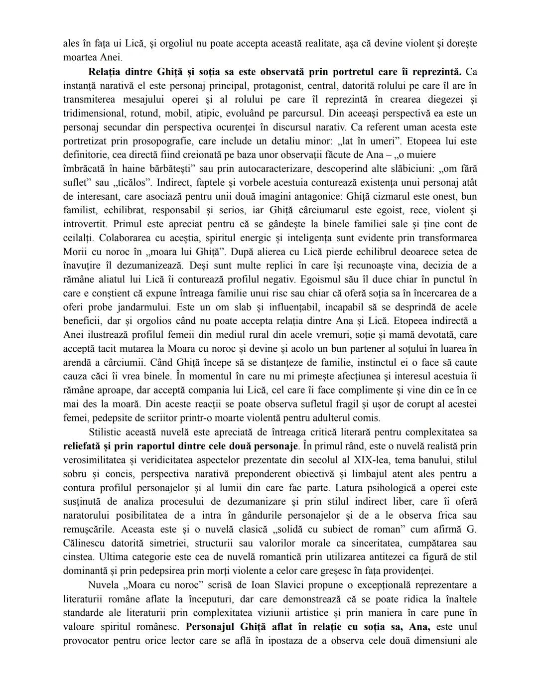 # „Moara cu noroc"
Ioan Slavici
(particularități nuvelă realistă, Epoca marilor clasici)
1. Perioadă/curent literar + două trăs. argumentat