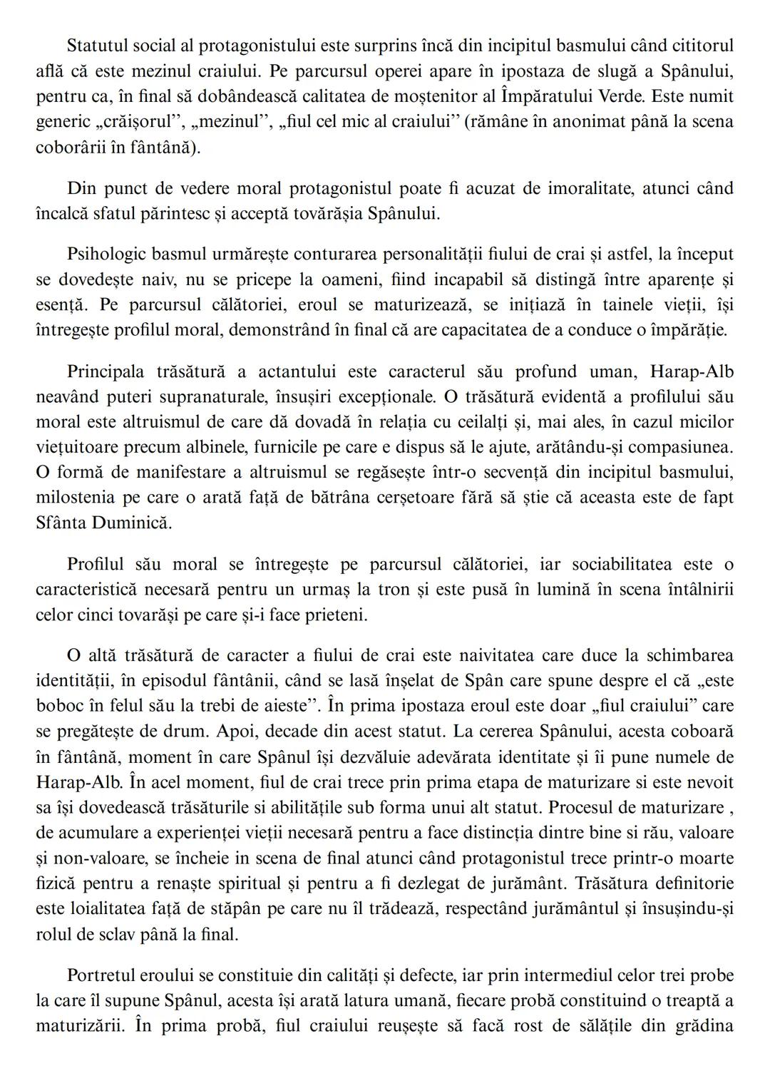 Caracterizarea personajului „Harap - Alb"
Scriitor reprezentativ al perioadei marilor clasici, alături de Eminescu, Caragiale şi
Slavici, I