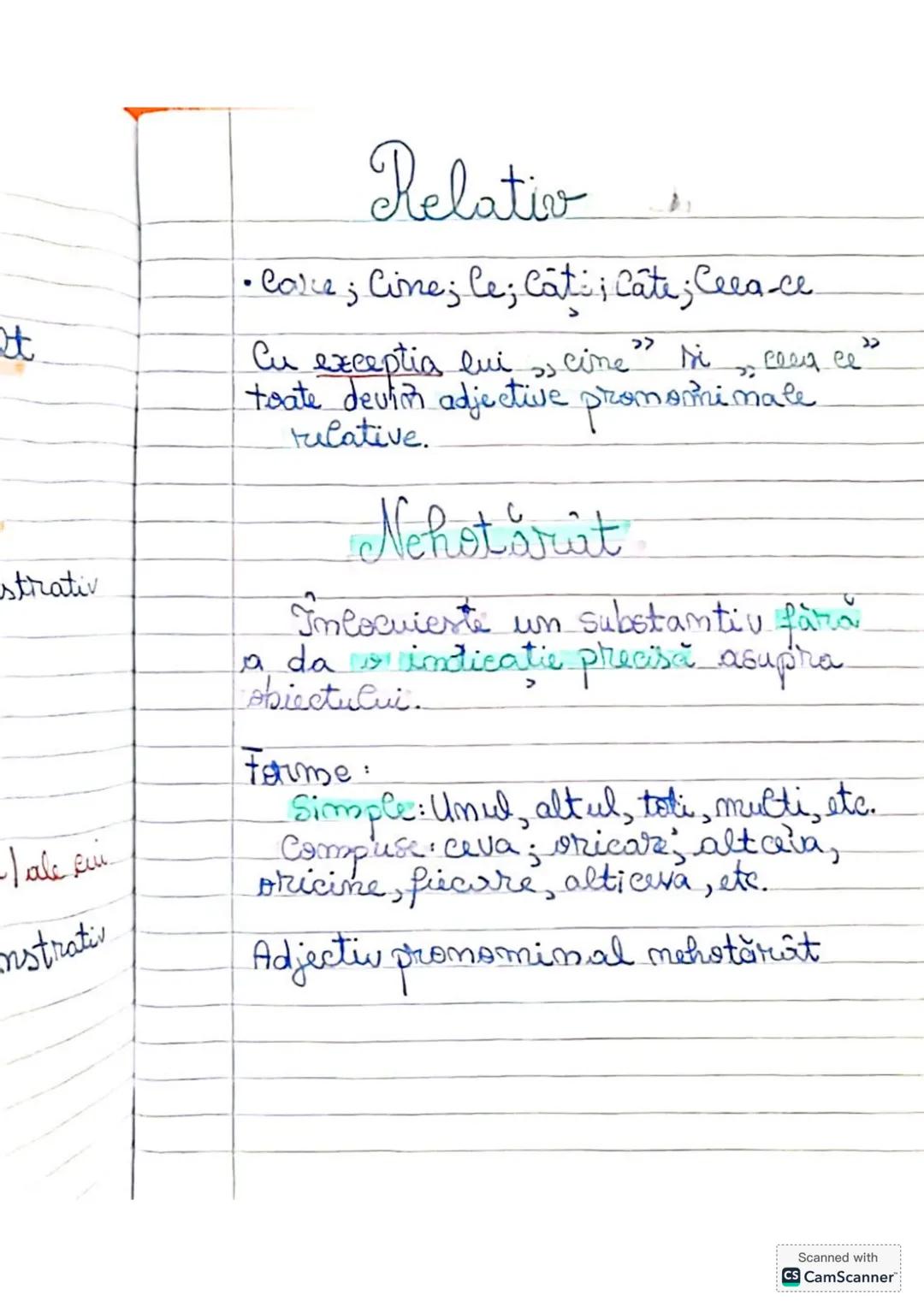--- OCR Start ---
Promumele
1. Personal
2. Reflexiv
3. Posesiv
4. Interogativ
5. Relativ
6. Negativ
7. Nehotărât
8.De intarire.
8. Demonstra