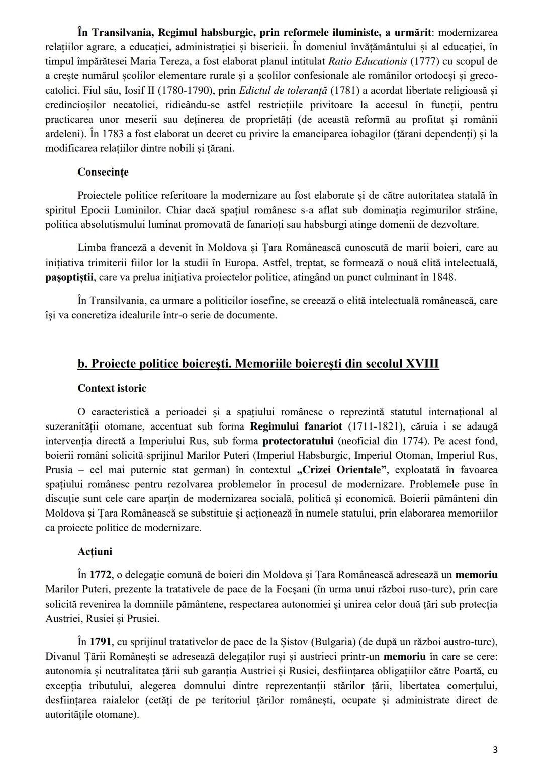--- OCR Start ---
I.
Proiecte politice în secolul al XVIII-lea și prima jumătate a secolului al
XIX-lea
a) Reformismul domnesc
În secolul XV