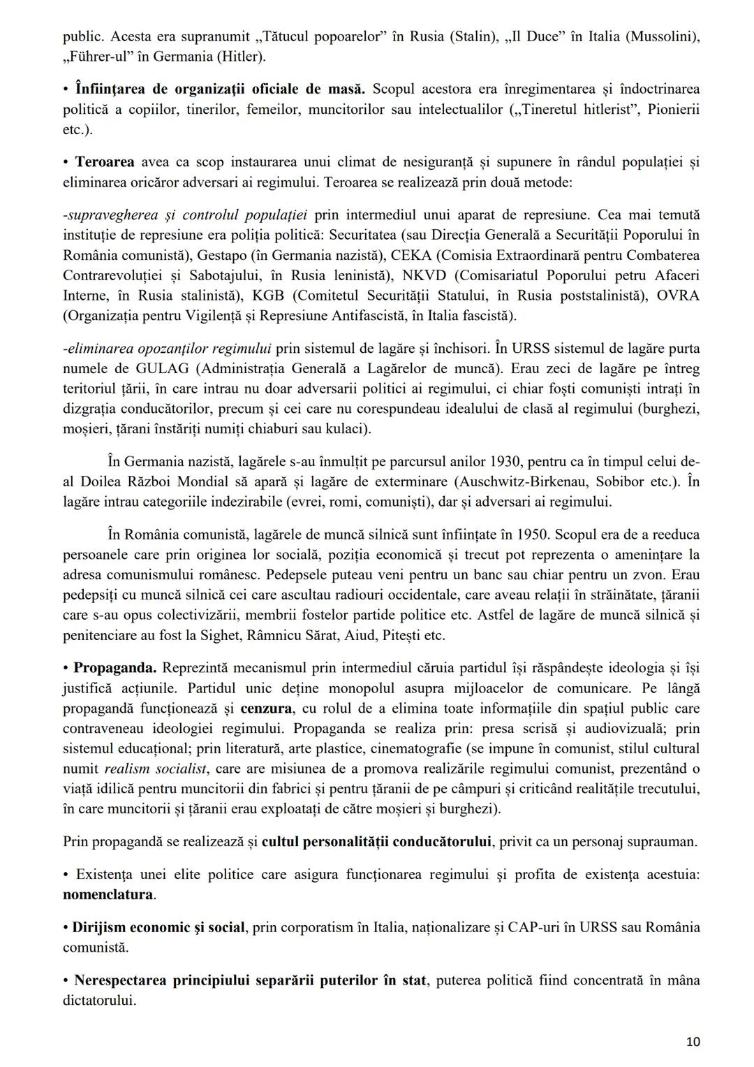 # Tema 6. Secolul XX- între democrație și totalitarism. Ideologii și practici politice în
România și în Europa
I. Clarificarea unor noţiuni
