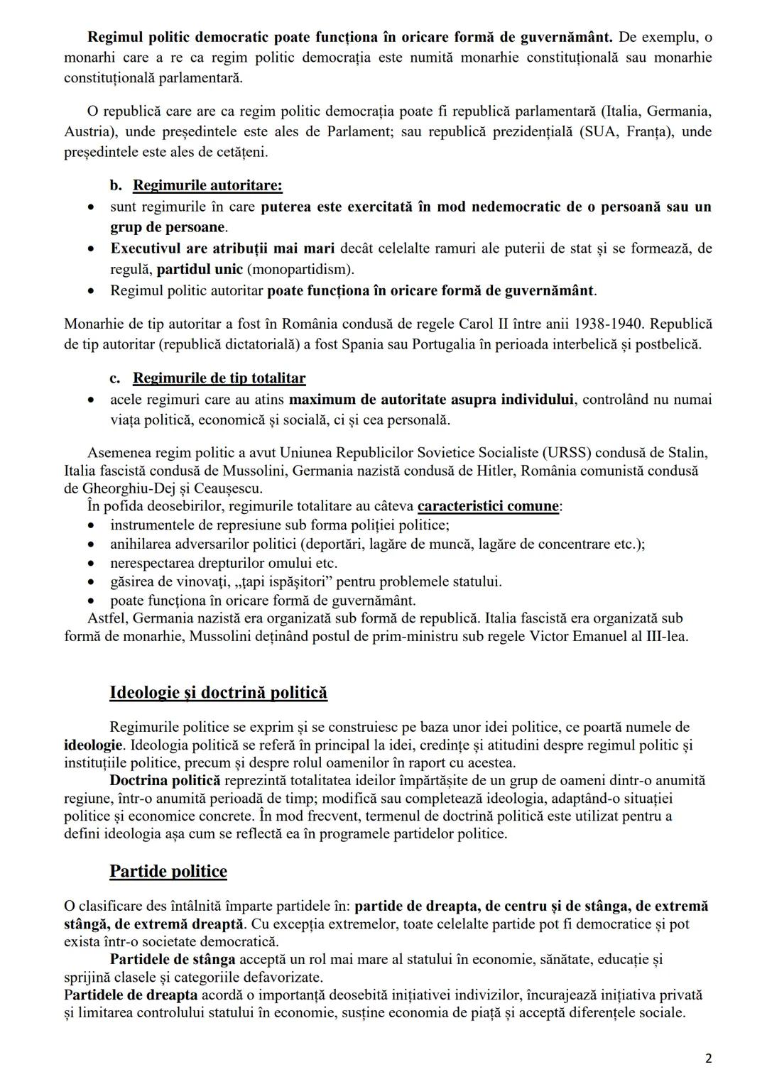 # Tema 6. Secolul XX- între democrație și totalitarism. Ideologii și practici politice în
România și în Europa
I. Clarificarea unor noţiuni