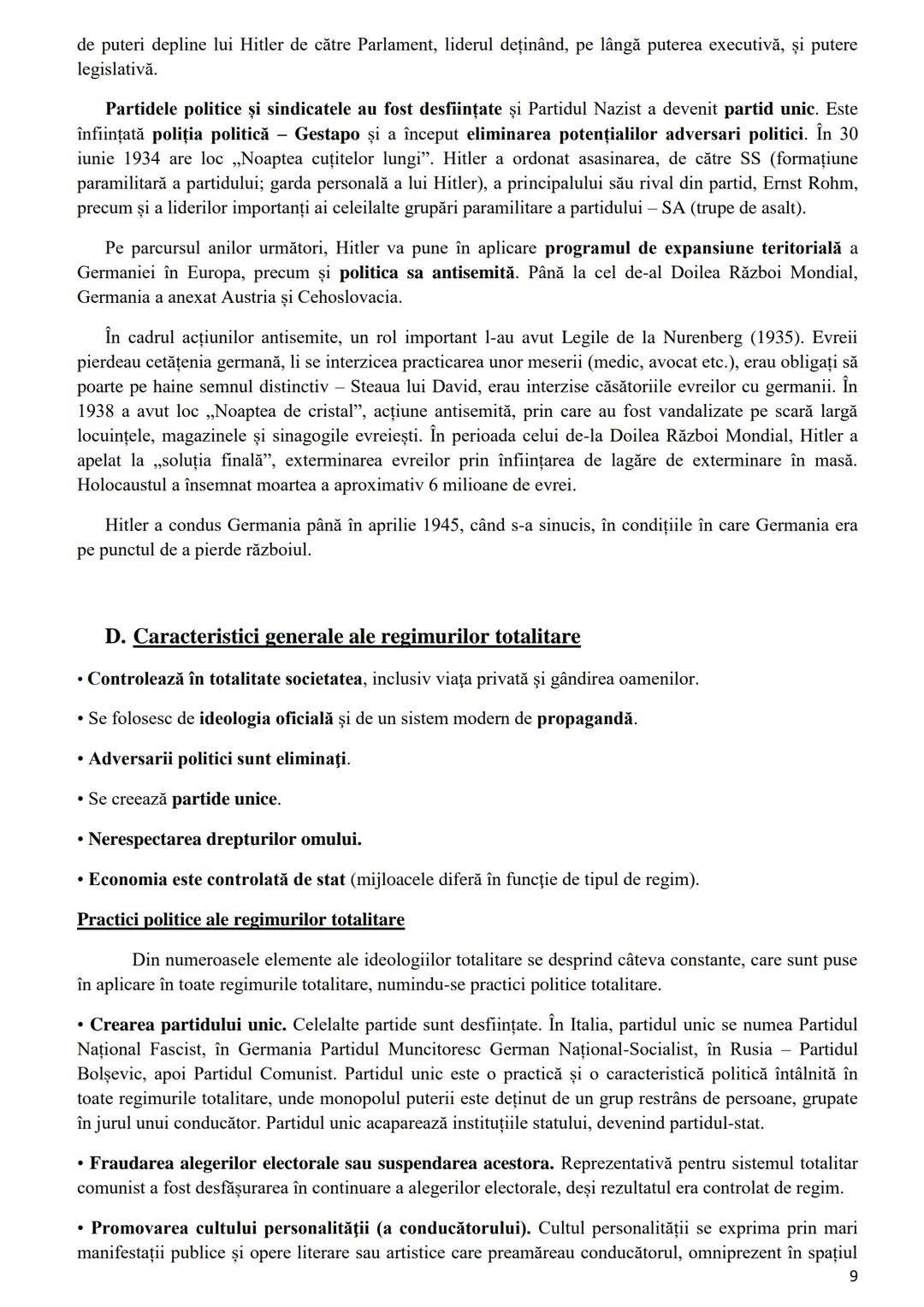 # Tema 6. Secolul XX- între democrație și totalitarism. Ideologii și practici politice în
România și în Europa
I. Clarificarea unor noţiuni