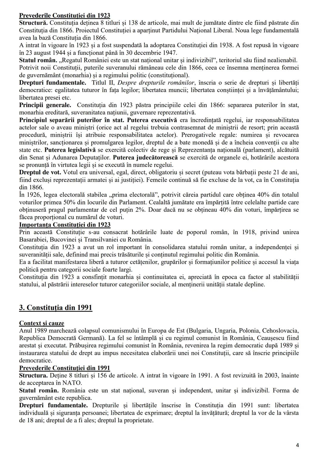 # TEMA 7. CONSTITUȚIILE DIN ROMÂNIA
Introducere
Constituţia este legea fundamentală a unui stat. Constituția prevede reguli, norme de conv