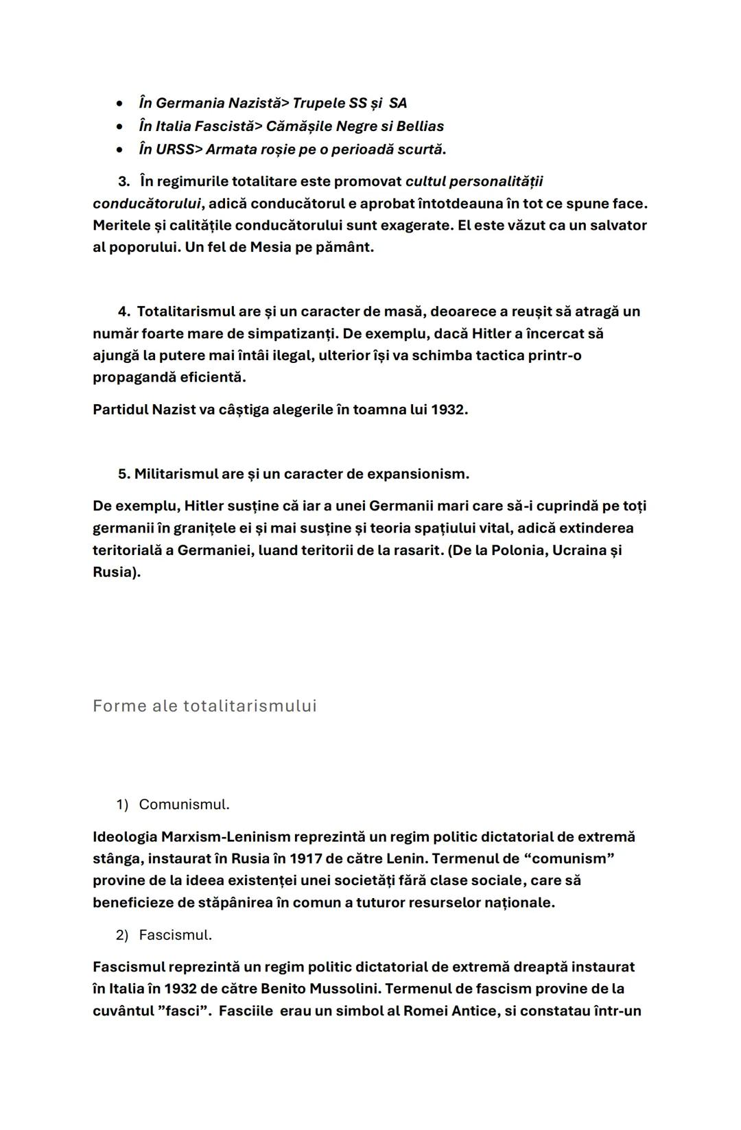 # TOTALITARISMUL
Totalitarismul reprezintă regimurile politice dictatoriale de extremă stanga sau
dreapta specifice secolului XX, regim pri