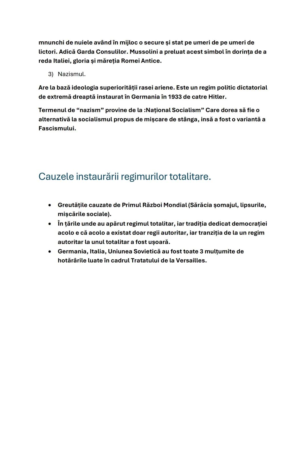 # TOTALITARISMUL
Totalitarismul reprezintă regimurile politice dictatoriale de extremă stanga sau
dreapta specifice secolului XX, regim pri