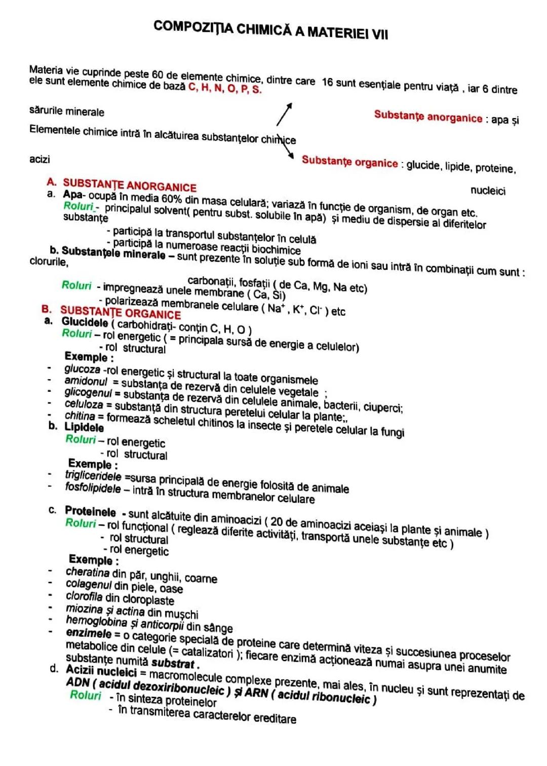 Compoziția chimică a materiei vii