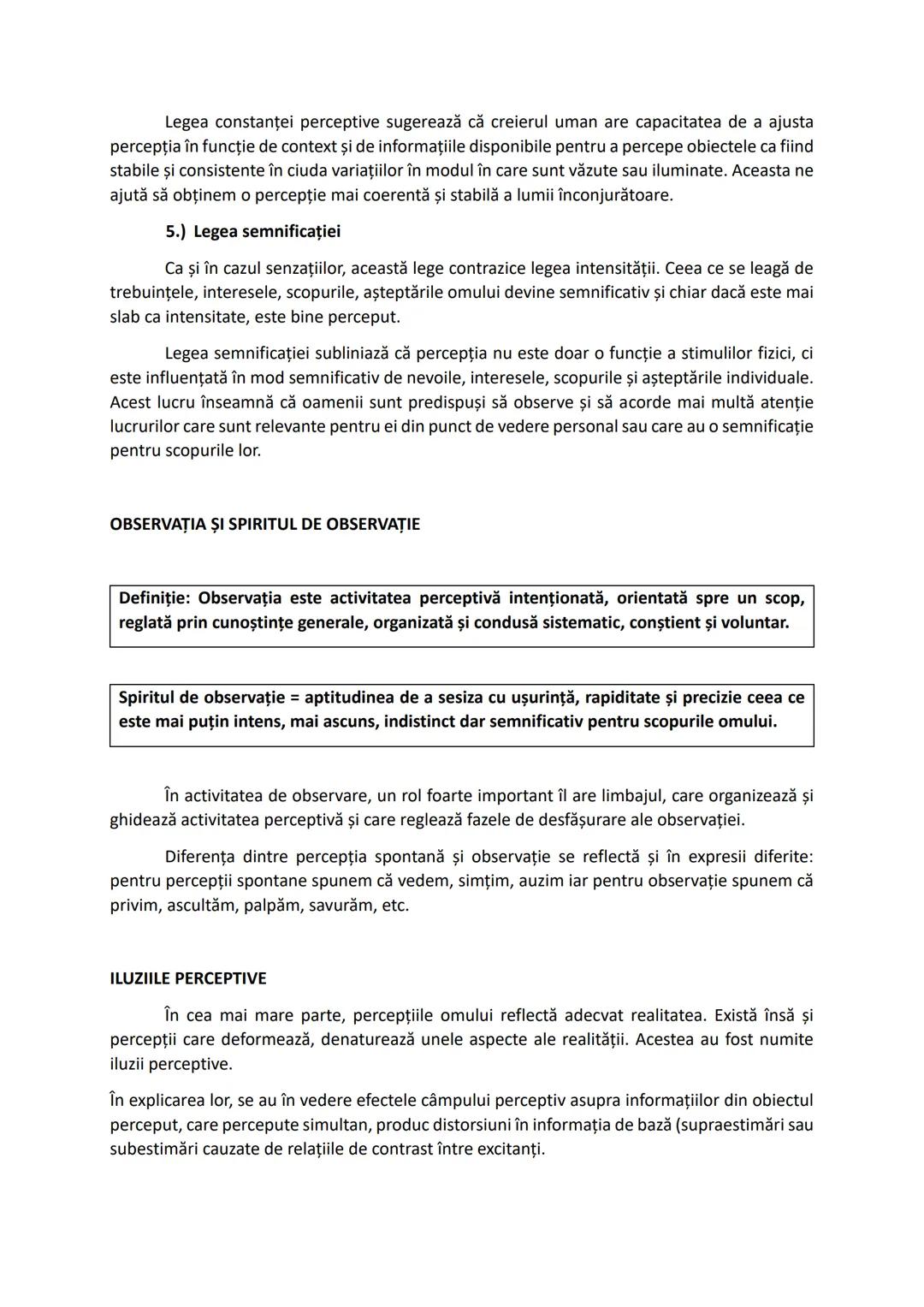 --- OCR Start ---
PERCEPŢIILE
Definiţie: Percepţiile sunt procese senzoriale complexe și, totodată, imagini primare,
conţinând totalitatea i