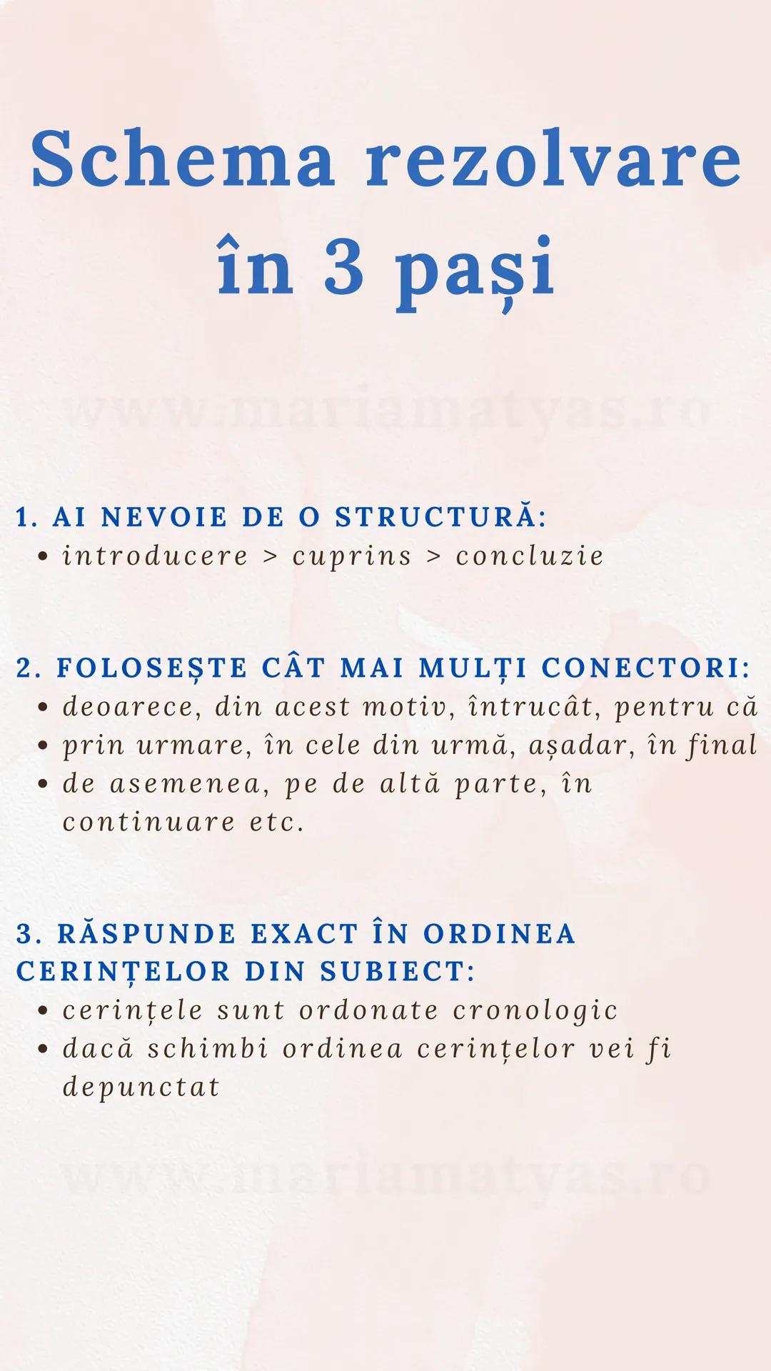 # Învaţă să scrii un
eseu de nota 10
www.mariamatyas.T
- Folosind o schemă în 3 paşi
- Bonus: 3 sfaturi importante
- Bonus: 1 model de eseu